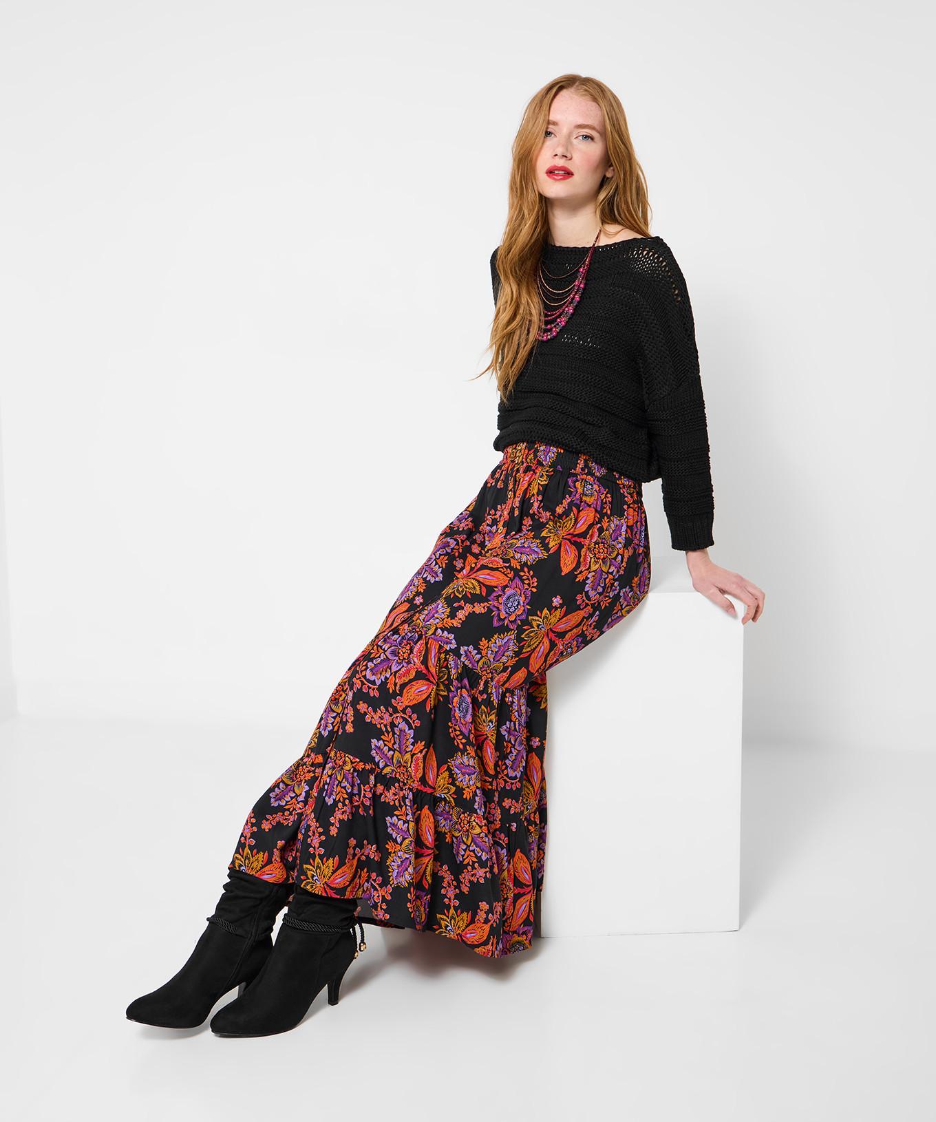 Joe Browns Auffälliger Blumenprint-Maxirock mit Knopfleiste
