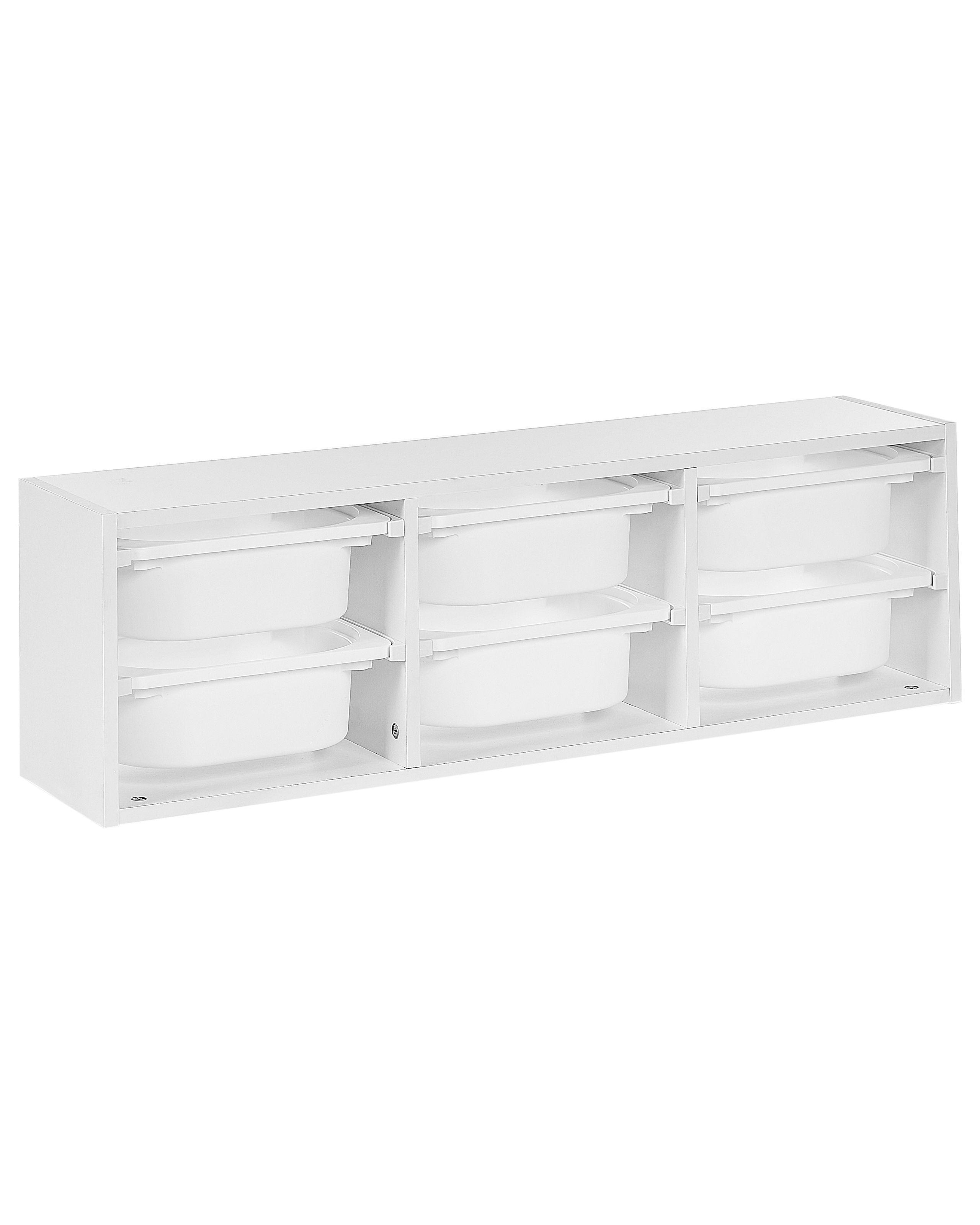 Beliani Wandregal mit Aufbewahrungsboxen aus Faserplatte Modern TOBIN