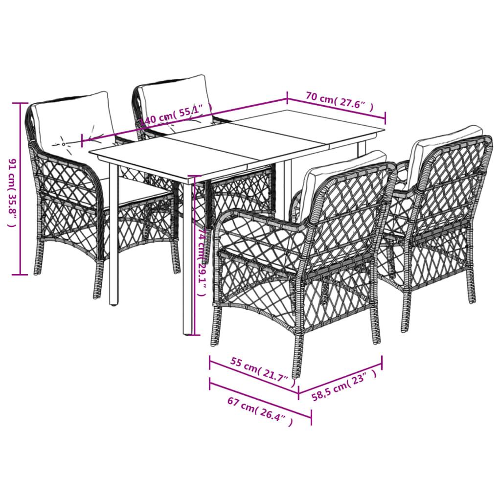 VidaXL Garten essgruppe poly-rattan