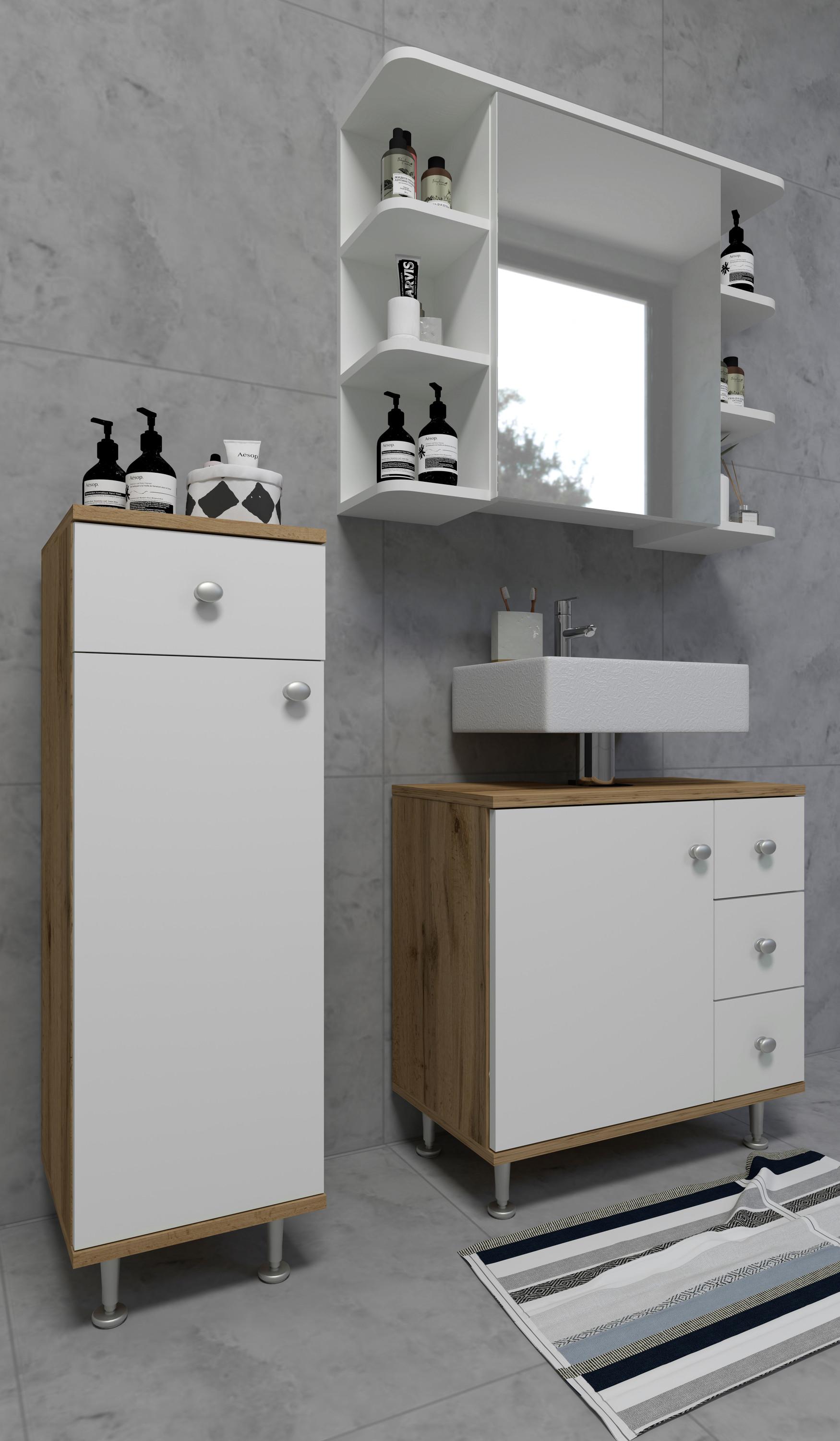 VCM Holz Badunterschrank Nilosi M