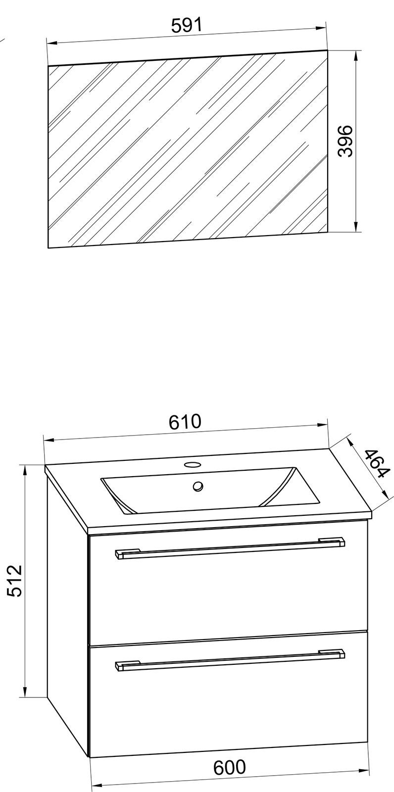VCM 3-tlg. Badmöbel Set