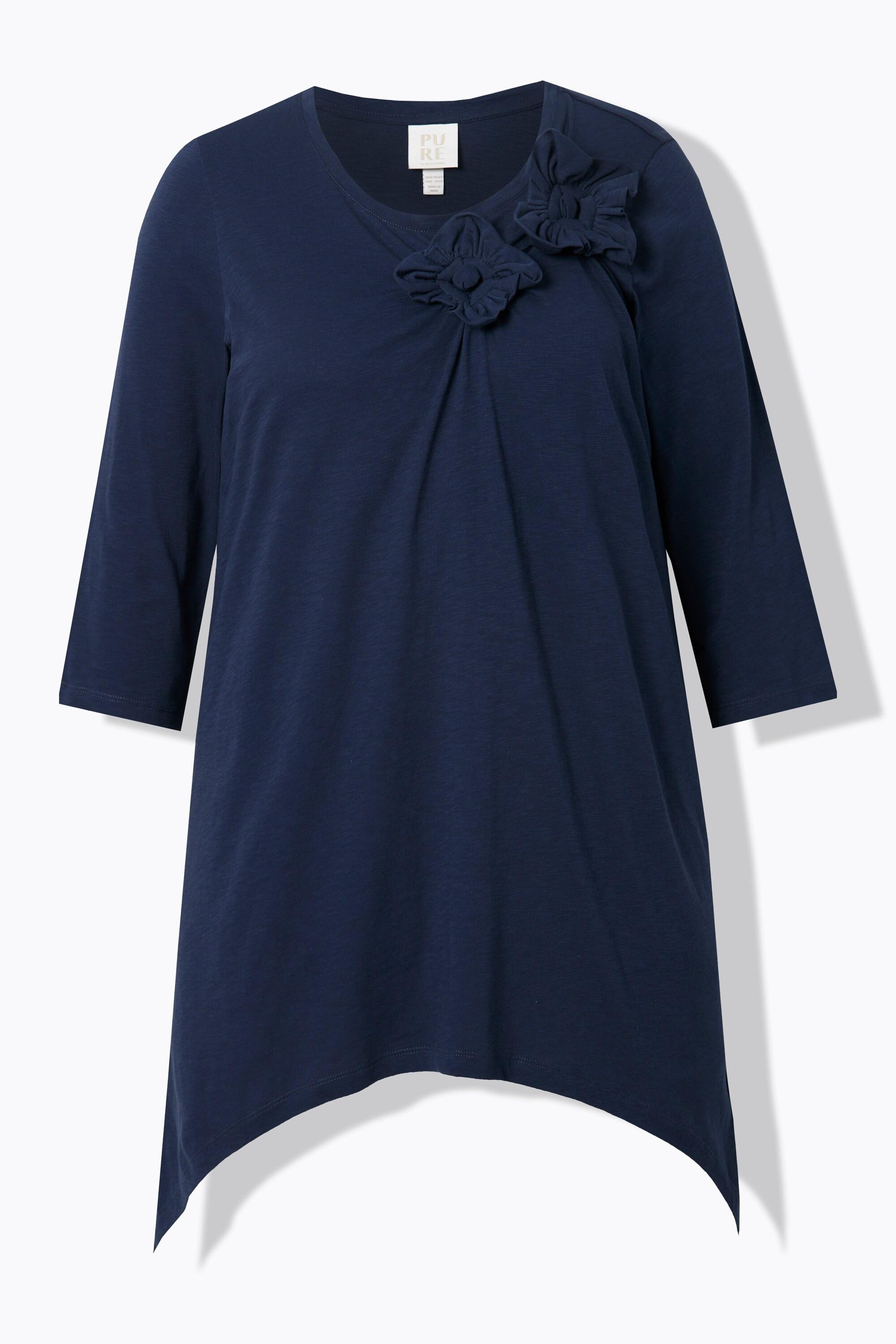 Ulla Popken 3D Blüten Rundhals 3/4 Arm Shirt
