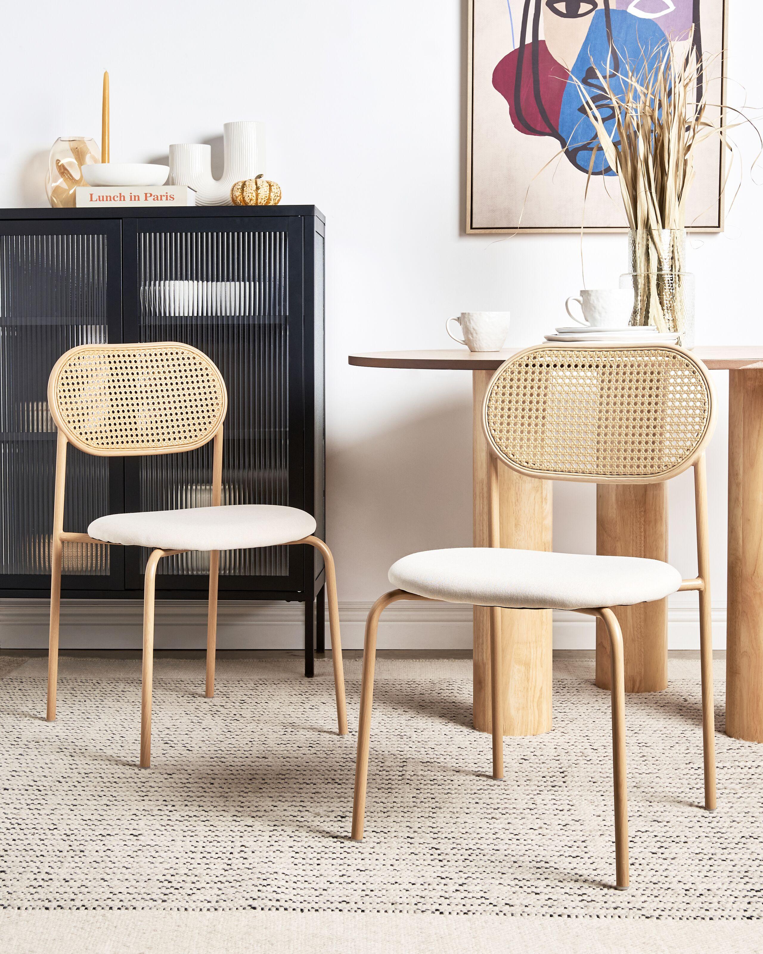 Beliani Esszimmerstuhl 2er Set aus Eisen Retro ADAVER