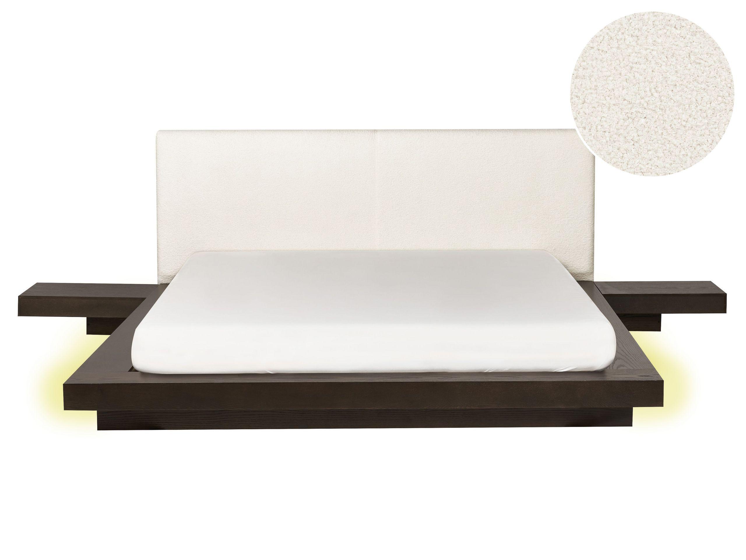 Beliani Bett mit LED aus MDF-Platte Skandinavisch ZEN