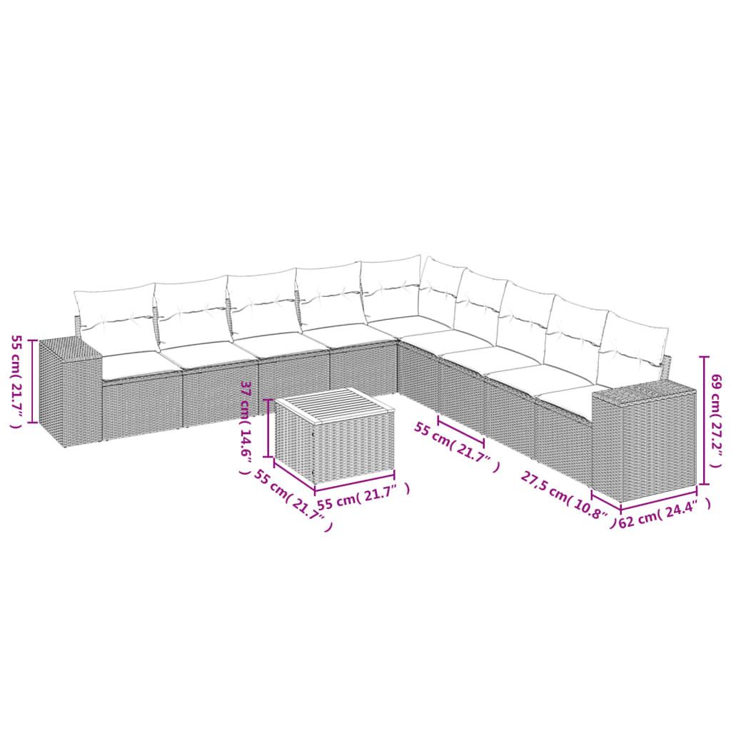 VidaXL Garten sofagarnitur poly-rattan