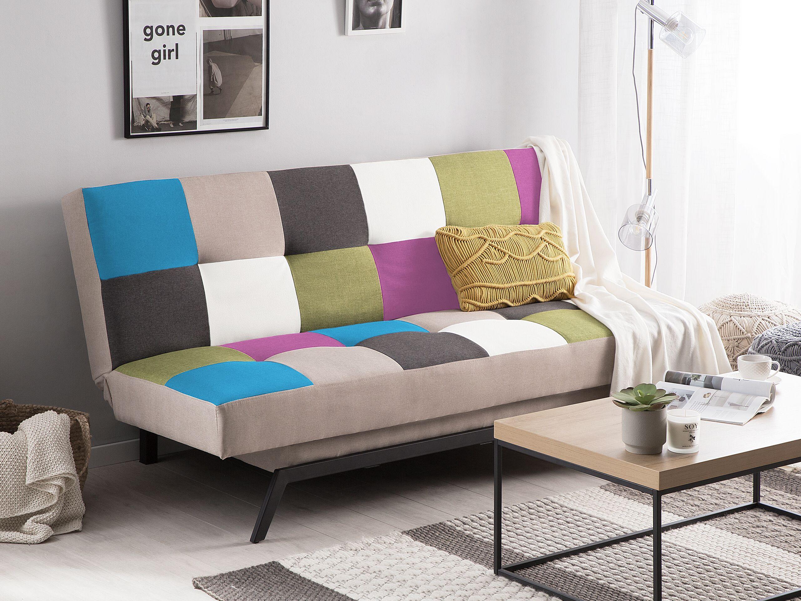 Beliani Schlafsofa aus Polyester Retro LEEDS
