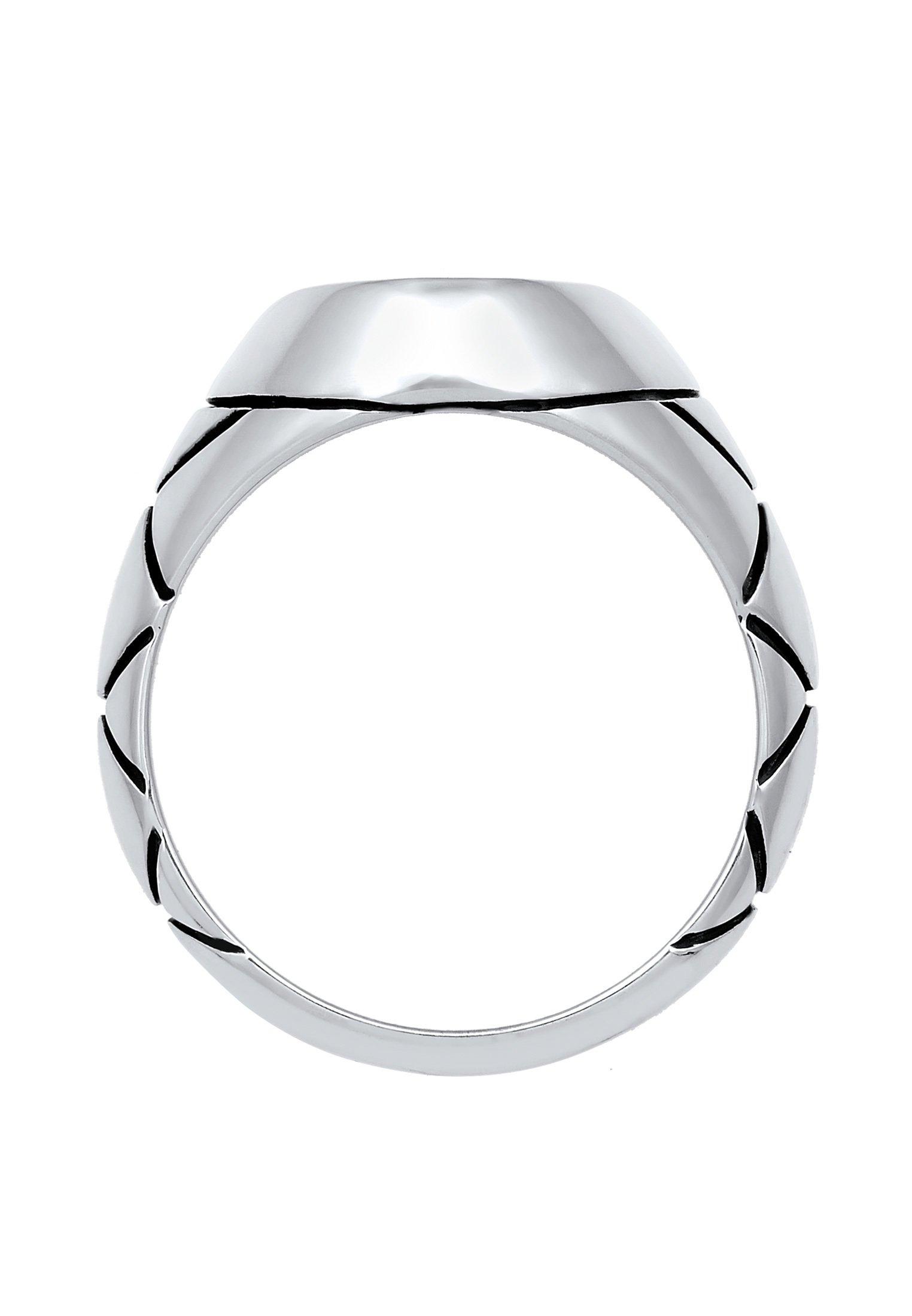 Kuzzoi Ring Basic Siegelring Oval Emaille 925Er Silber