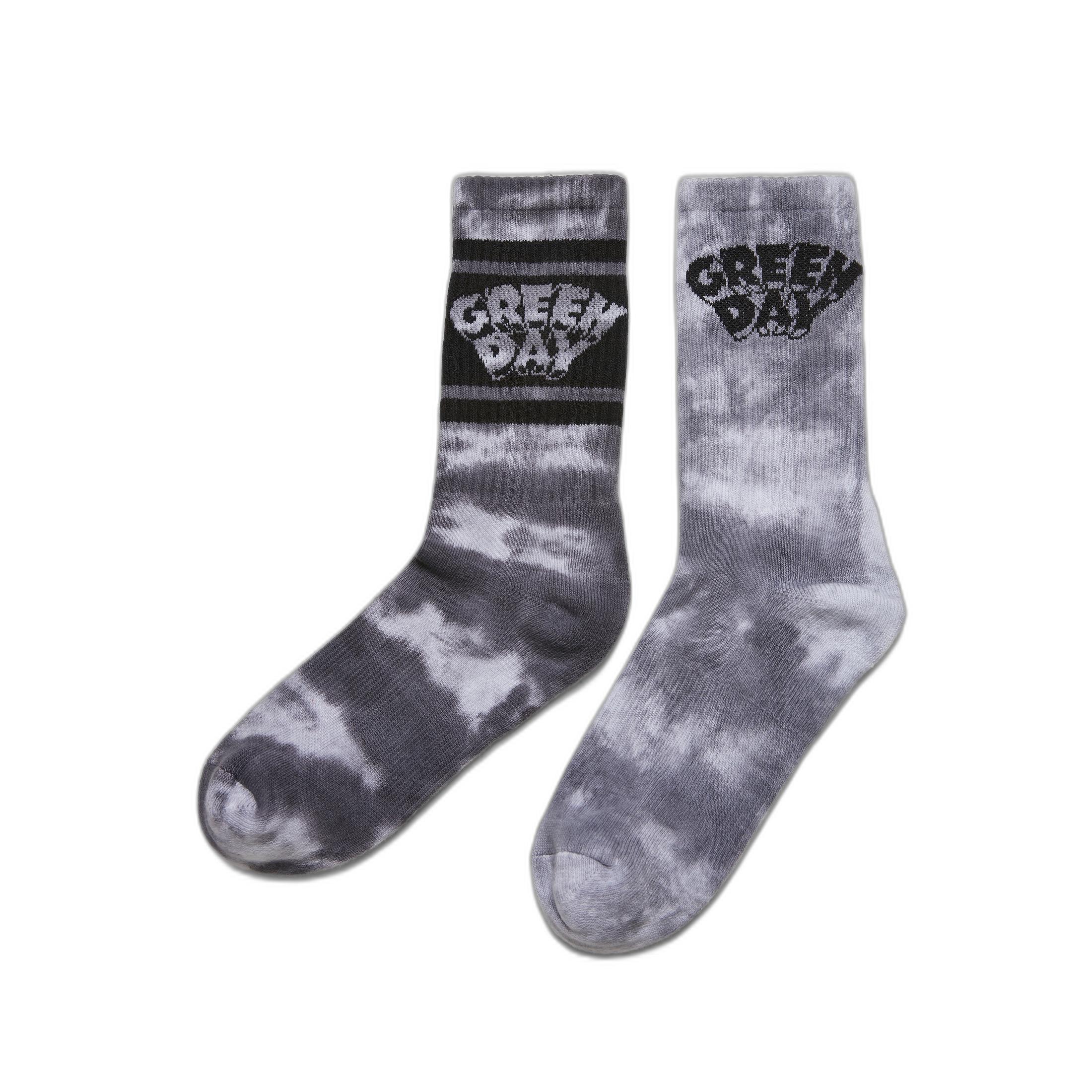 URBAN CLASSICS paar socken green day tie die (x2)