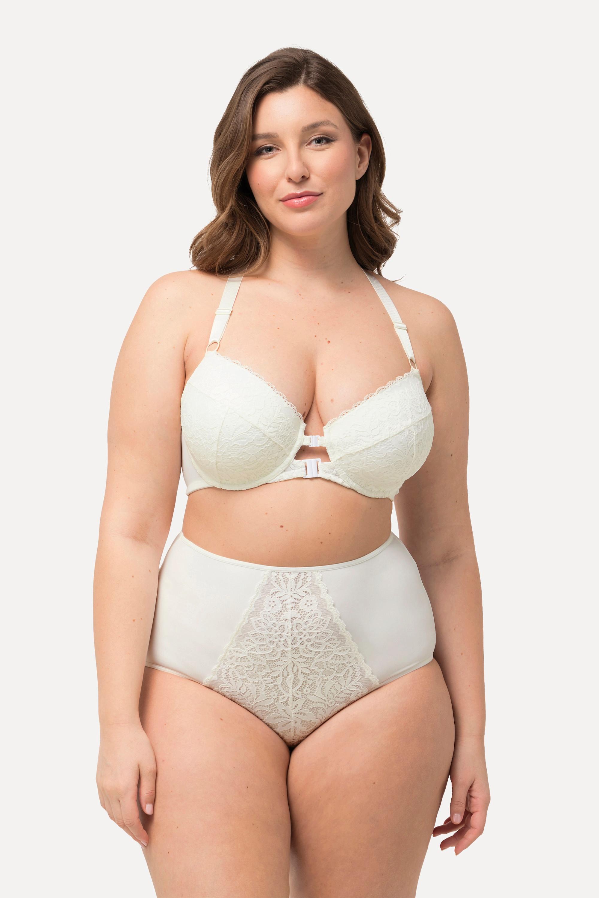 Ulla Popken Bügel-BH, Spitze, Softcups, Vorderverschluss, Cup B-E