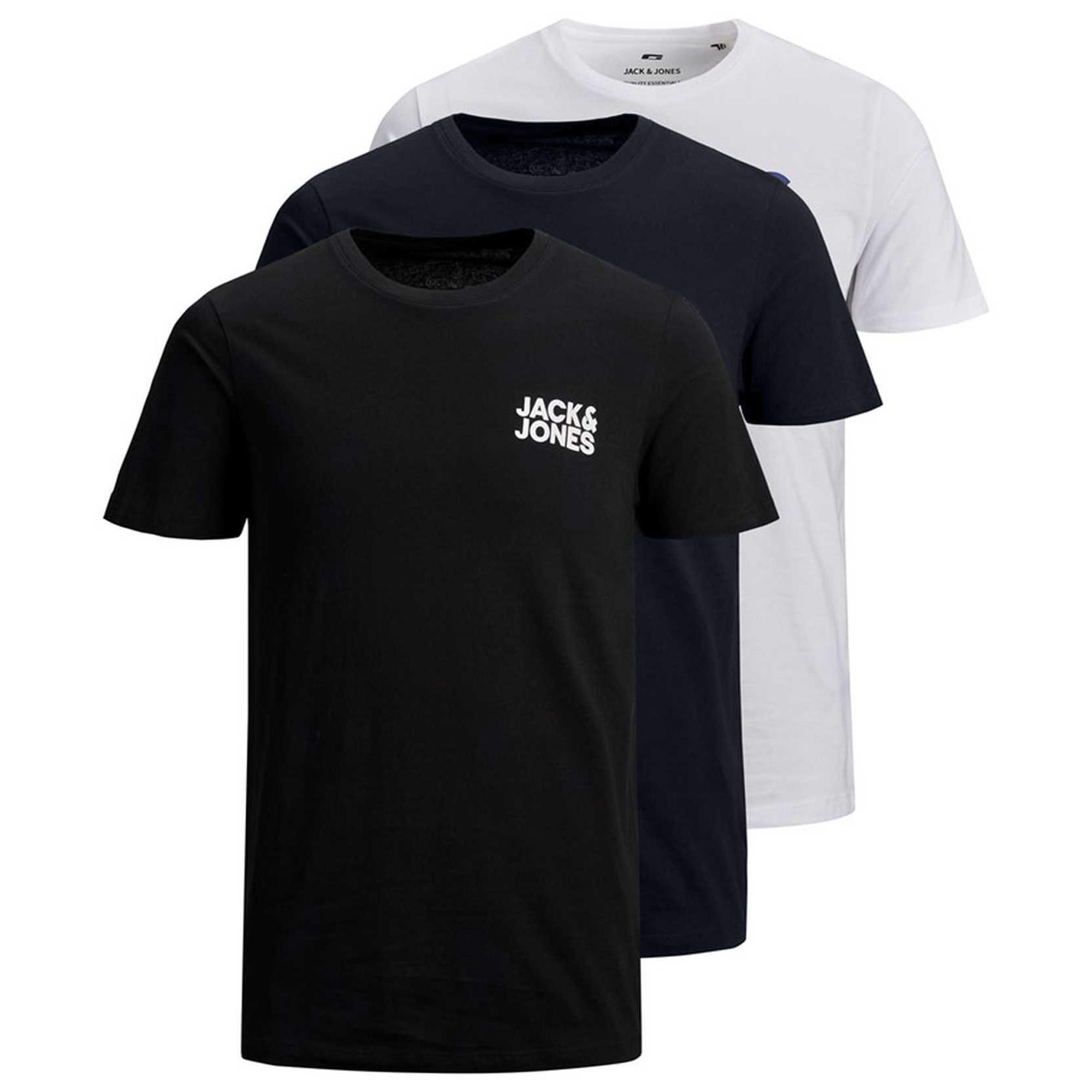 JACK & JONES Logo O-Neck 3er Pack T-Shirt Comfort Fit