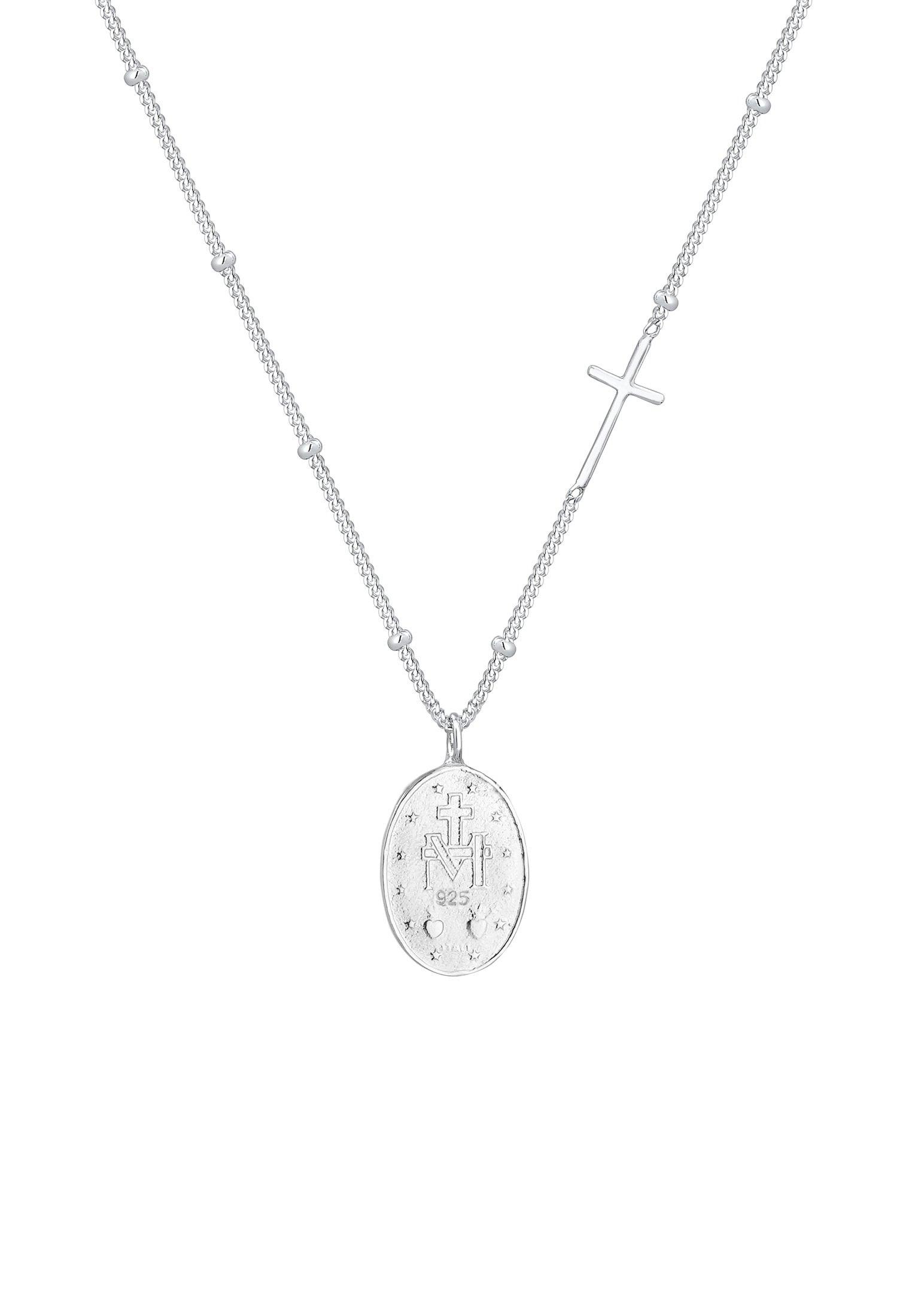 Elli Halskette Marienbild Kreuz Anhänger