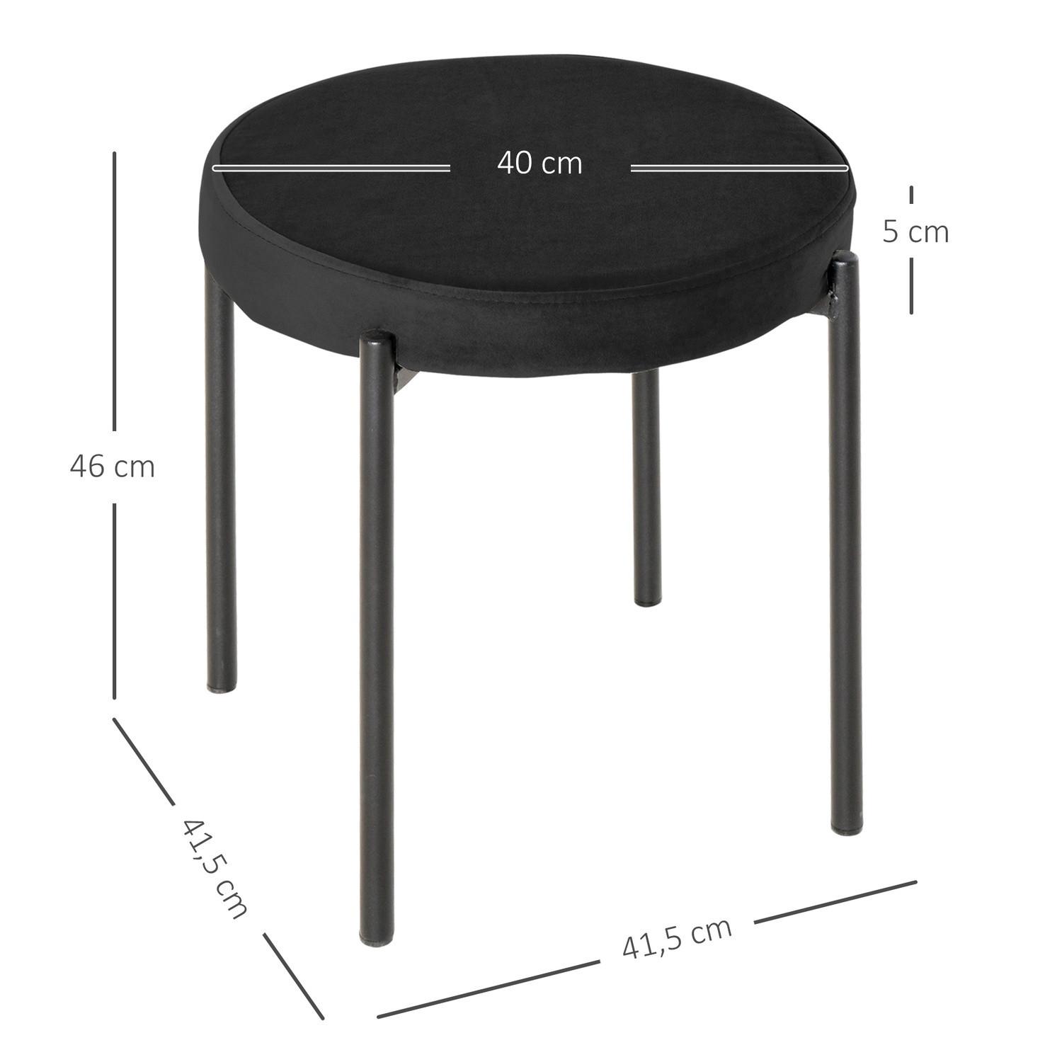 Northio Esszimmerhocker 4Er-Set Stapelbare Thekenhocker Mit Gepolstertem Sitz, Samtbezug, Schwarz, 41,5X41,5X46Cm