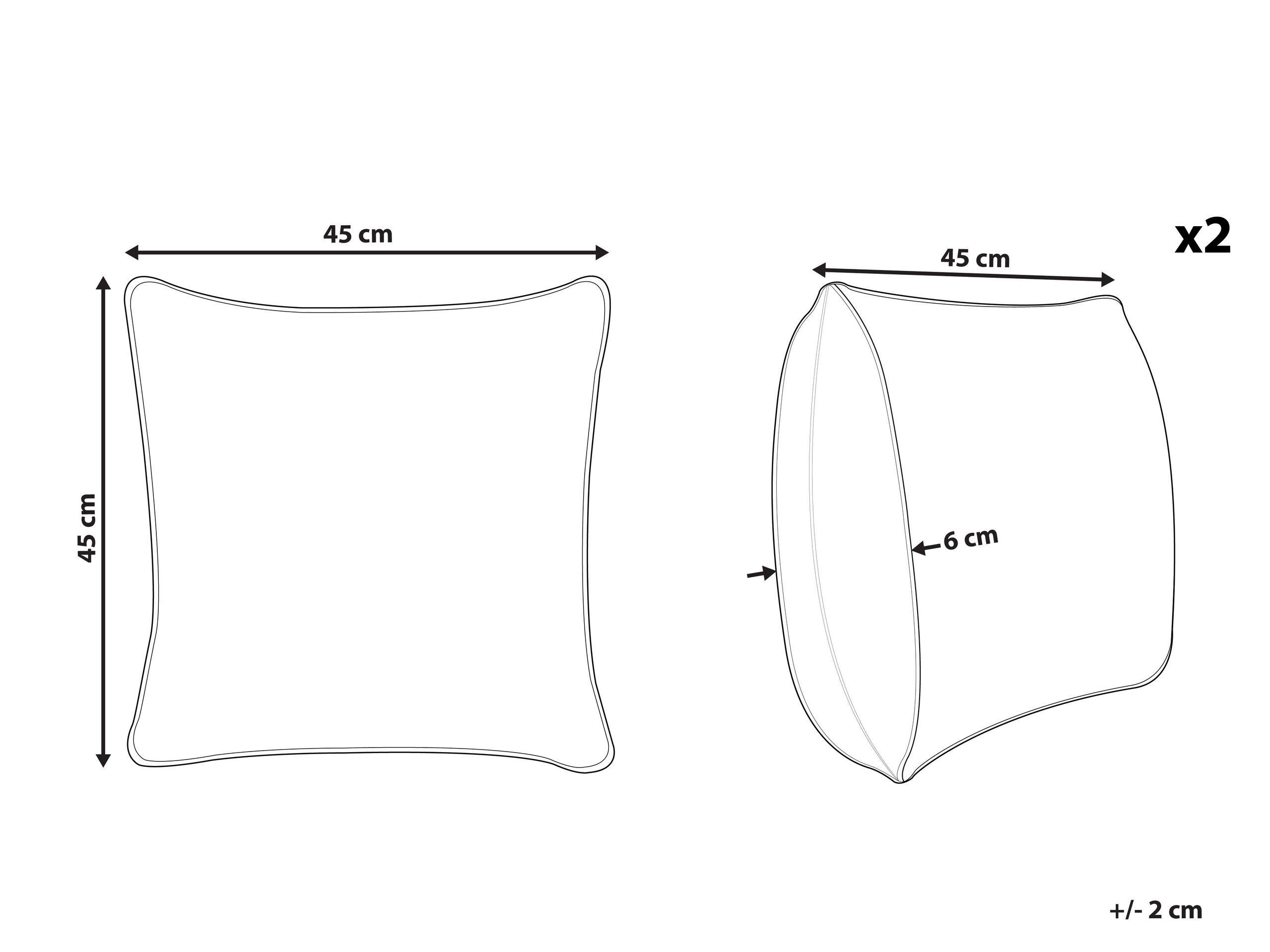 Beliani Dekokissen 2er Set aus Polyester Modern MONARDA