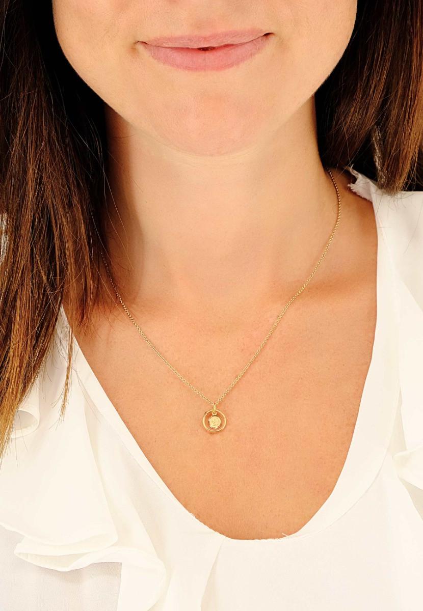 MUAU Schmuck Anhänger Taufring Gelbgold 750 Rubin