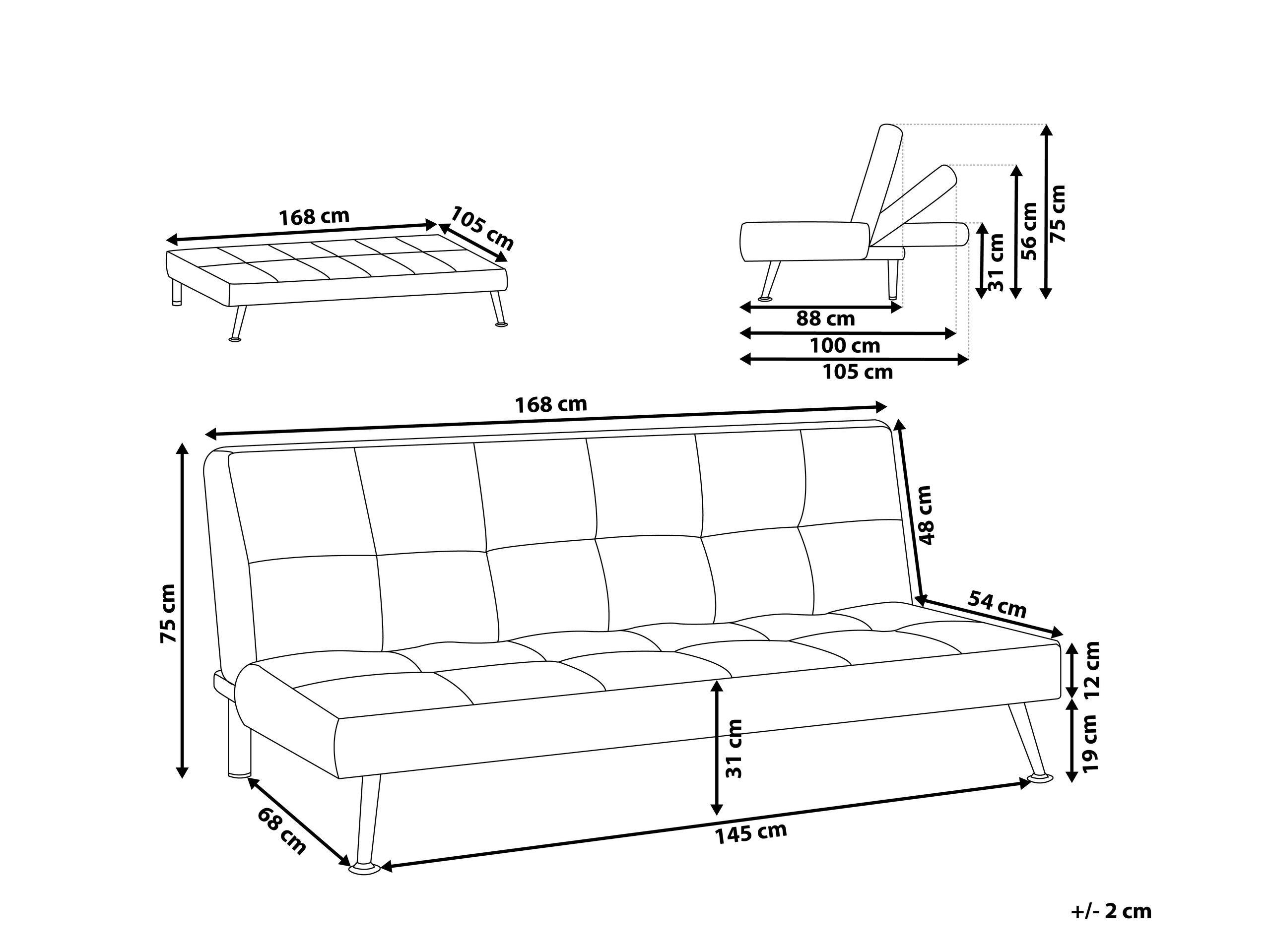 Beliani Schlafsofa aus Polyester Modern HASLE