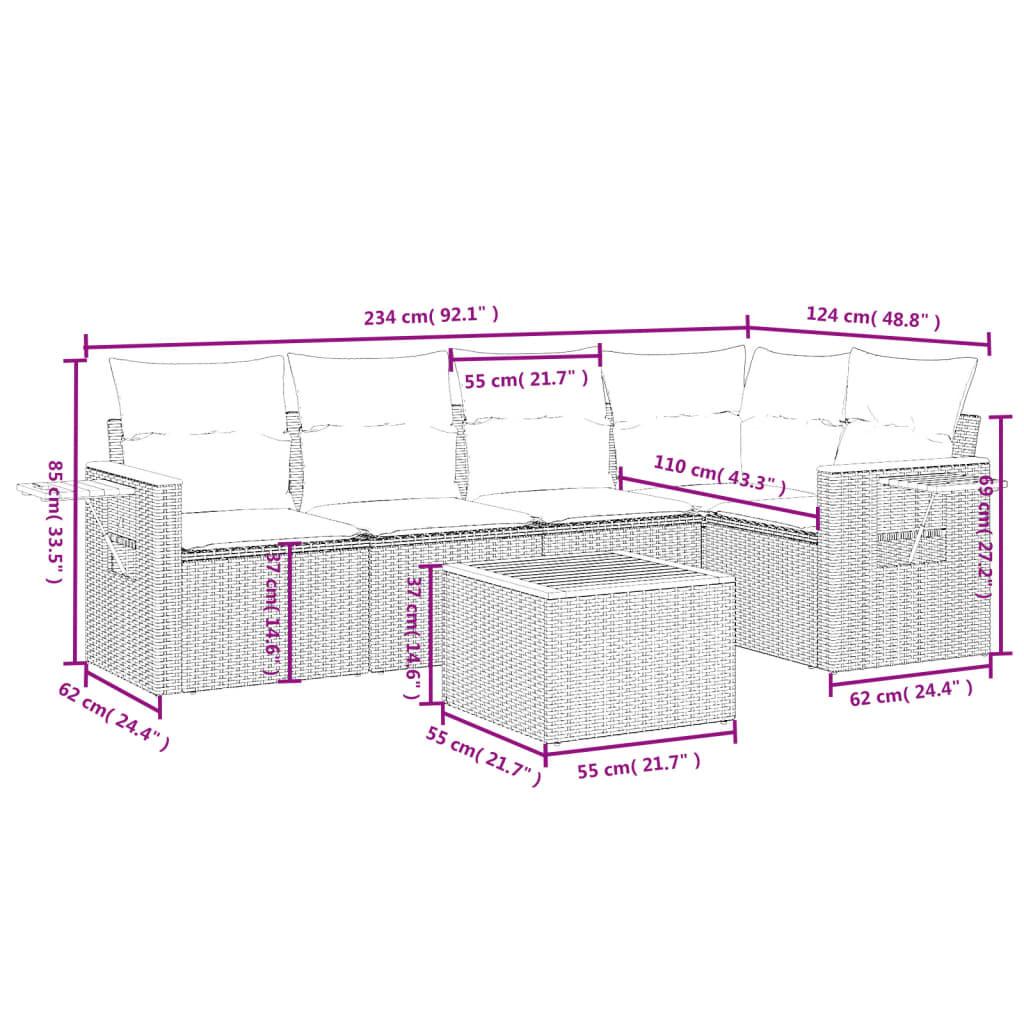 VidaXL Garten sofagarnitur poly-rattan