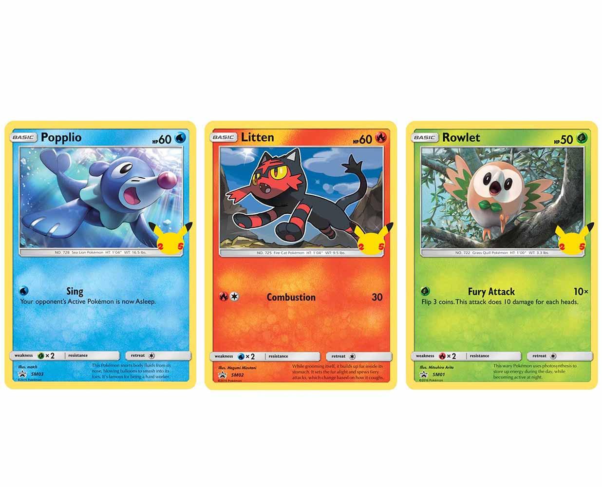 Pokémon 25th Anniversary Alola Starters 3 Pack Jumbo Promos (EN)