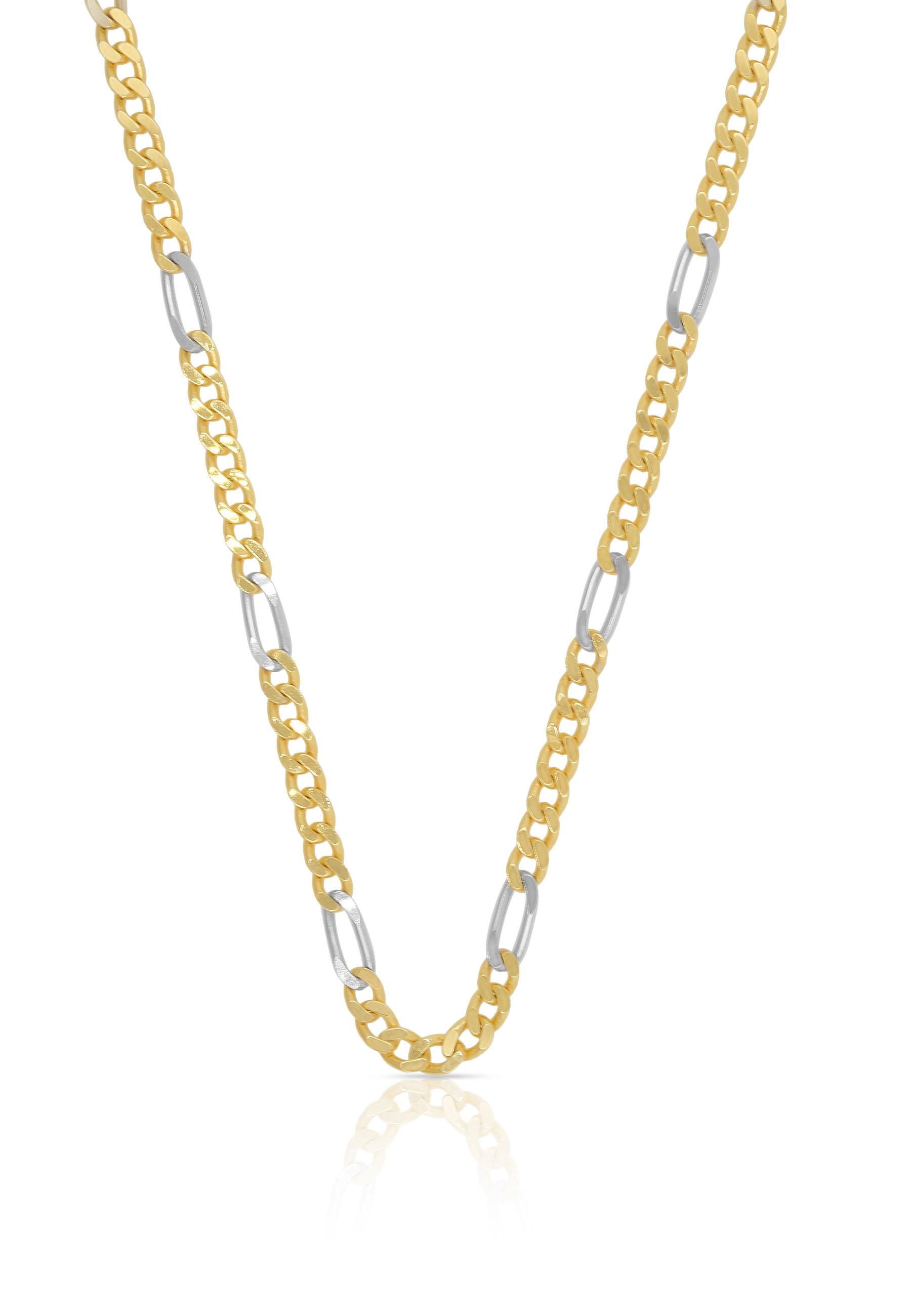 MUAU Schmuck Collier Figaro Bicolor Gelbgold-/Weissgold 750, 2.9mm, 45cm