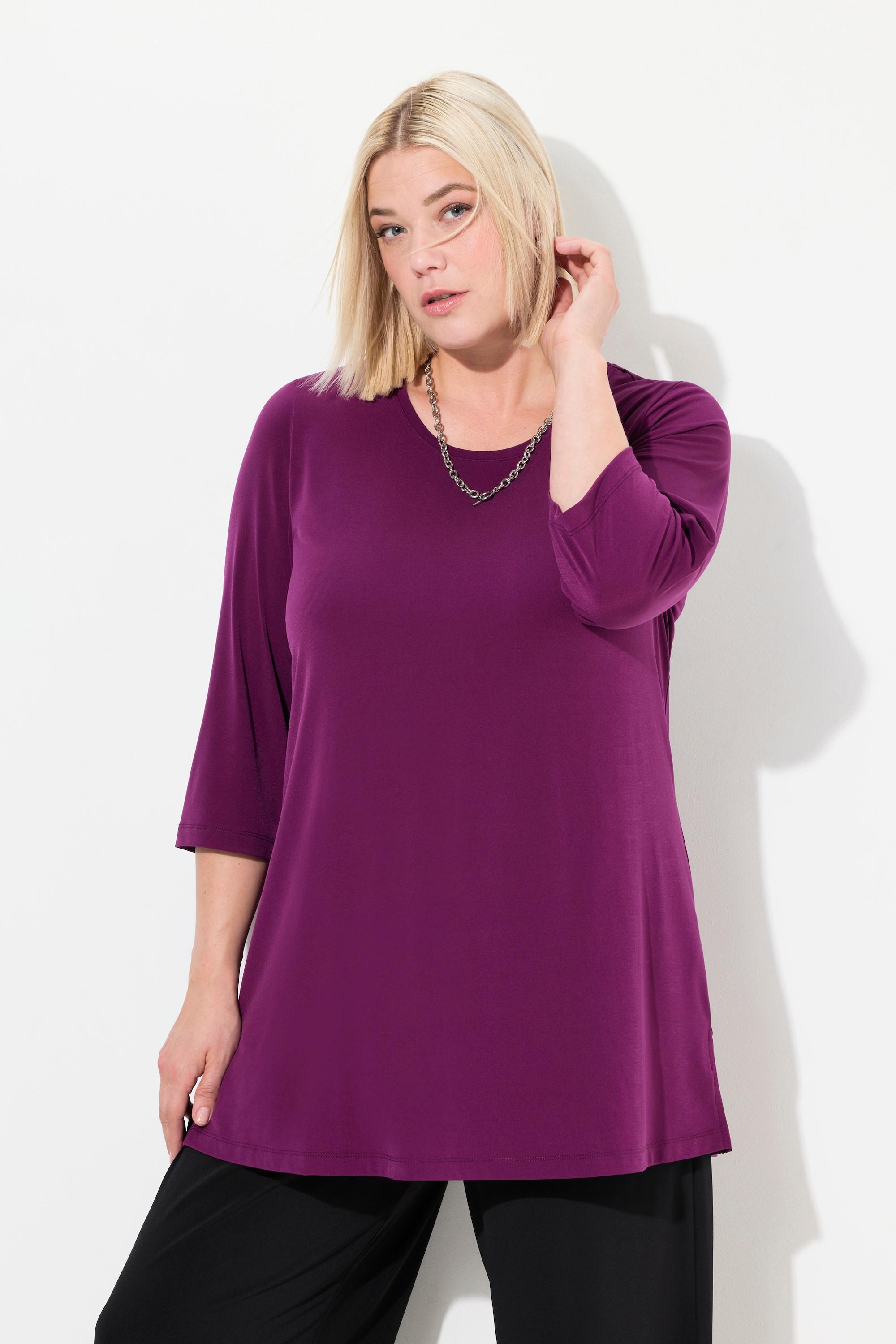 Ulla Popken Longshirt, A-Linie, Rundhalsausschnitt