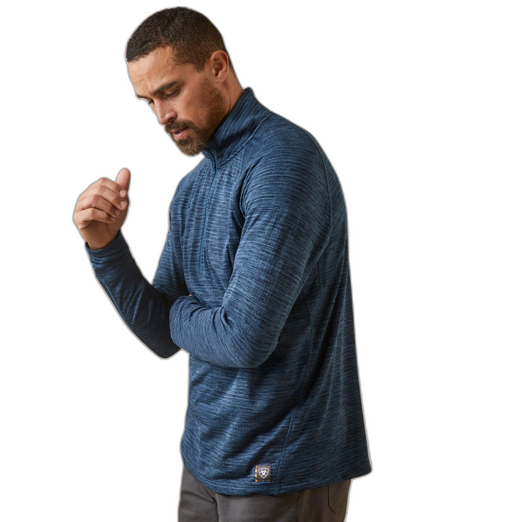 Ariat long sleeve 1/4 reißverschluss rebar gridwork