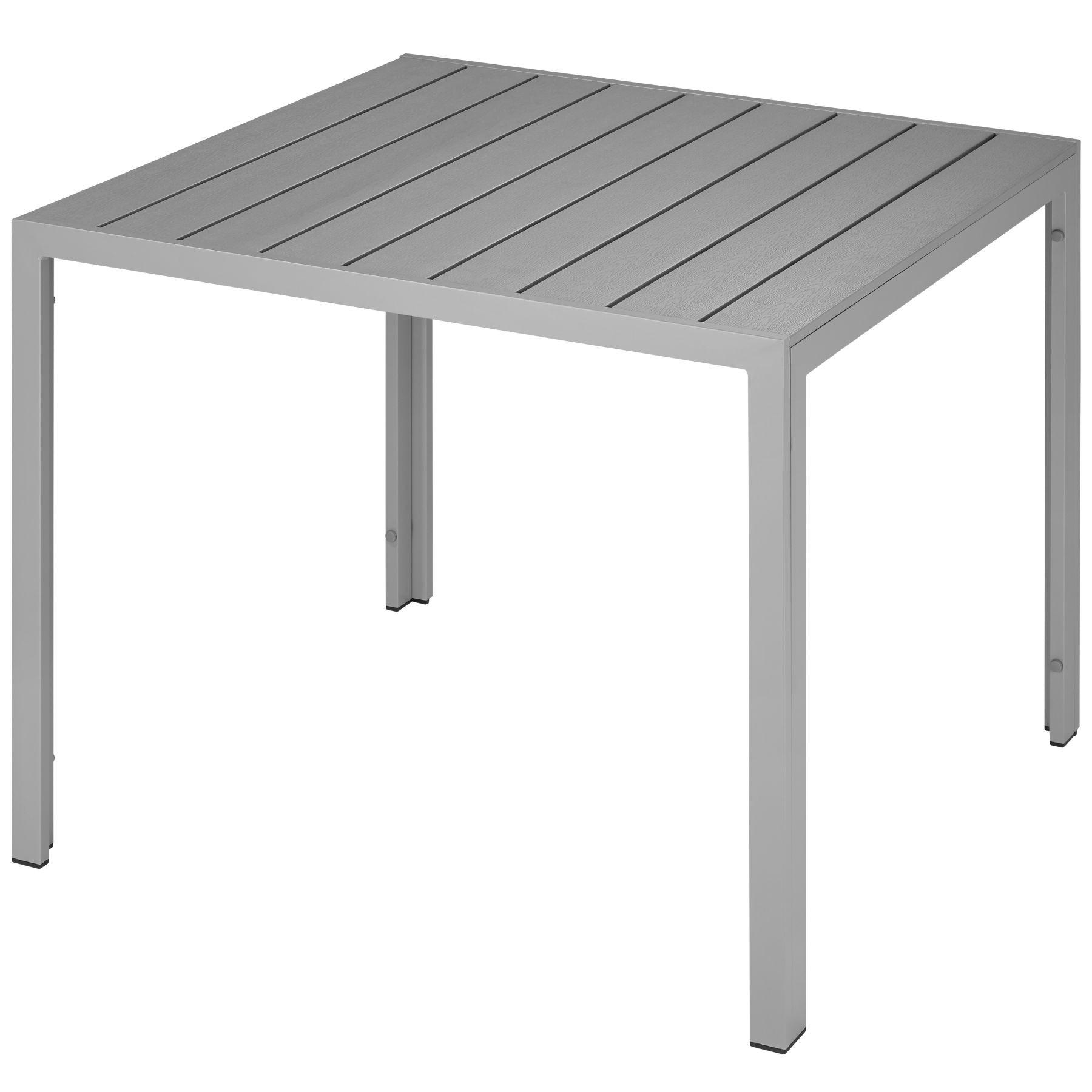 Tectake Aluminium Gartentisch Maren höhenverstellbare Füsse 90x90x74,5cm