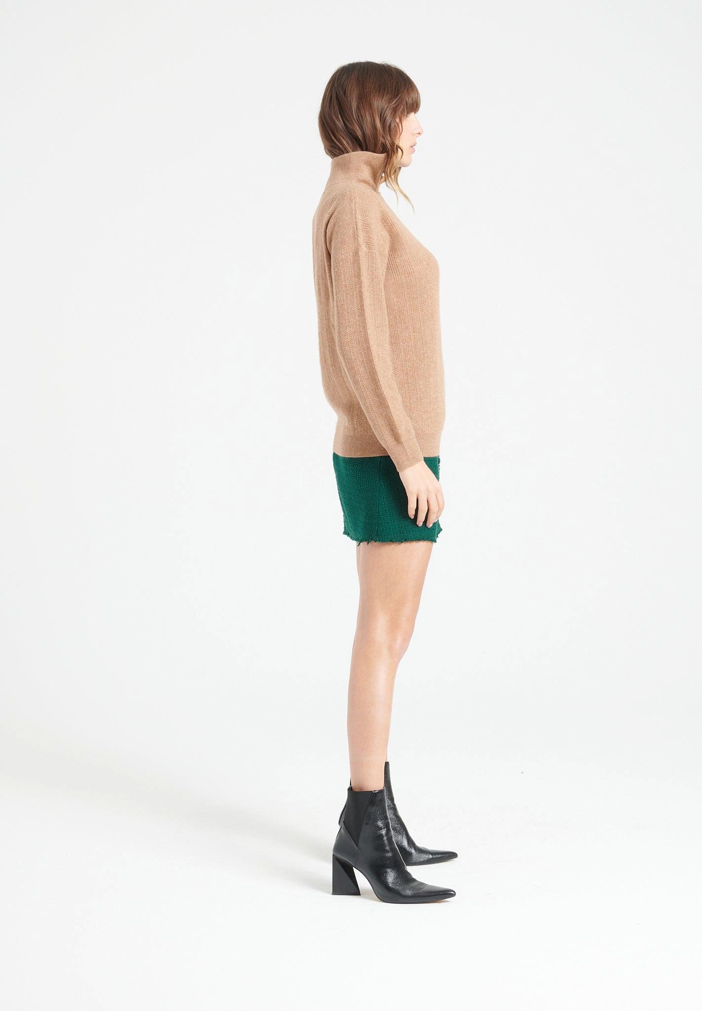 Studio Cashmere8 LILLY 28 Pullover mit Schornsteinkragen und Reißverschluss - 100% Kaschmir