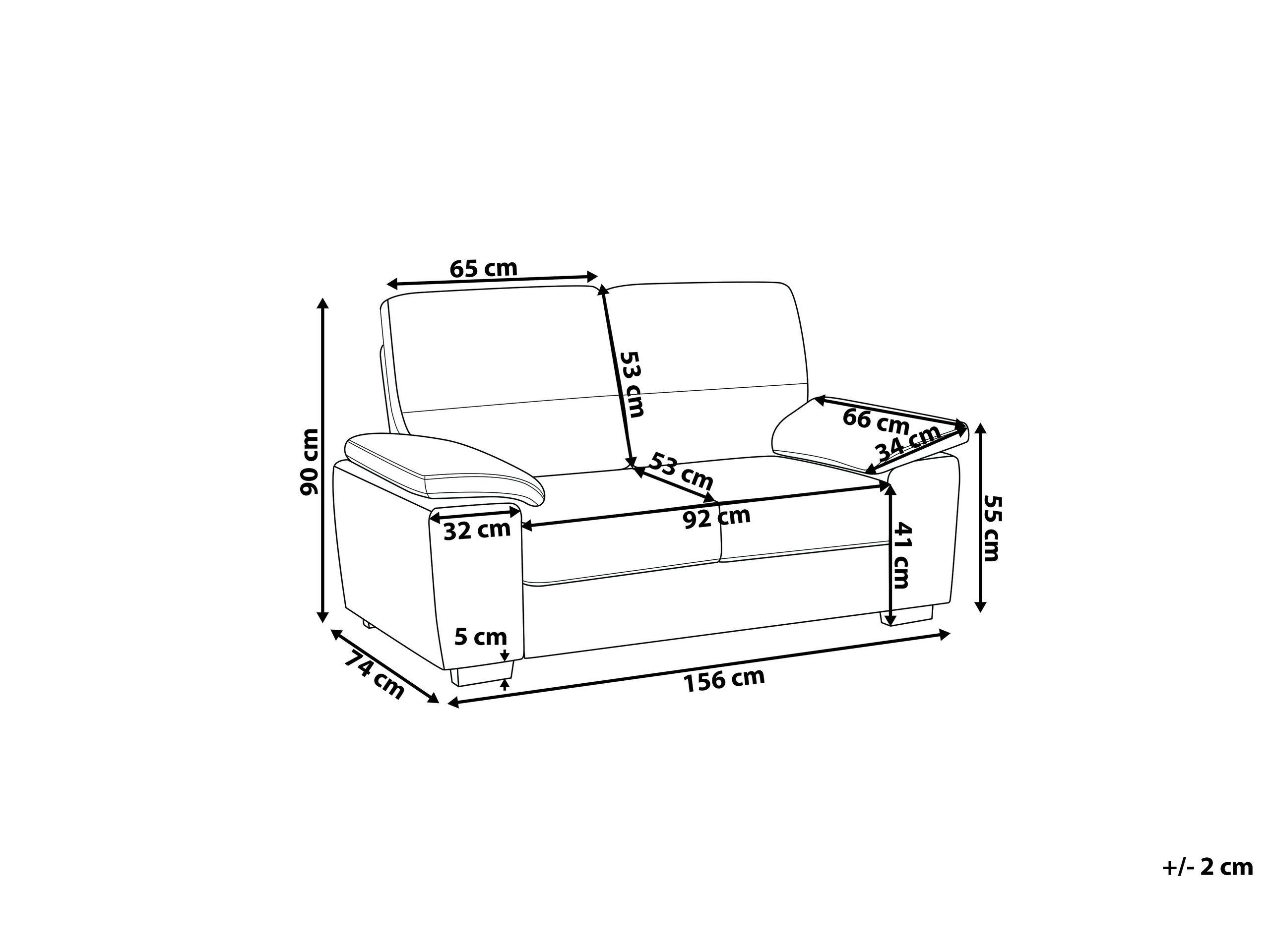 Beliani 2 Sitzer Sofa aus Kunstleder Retro VOGAR