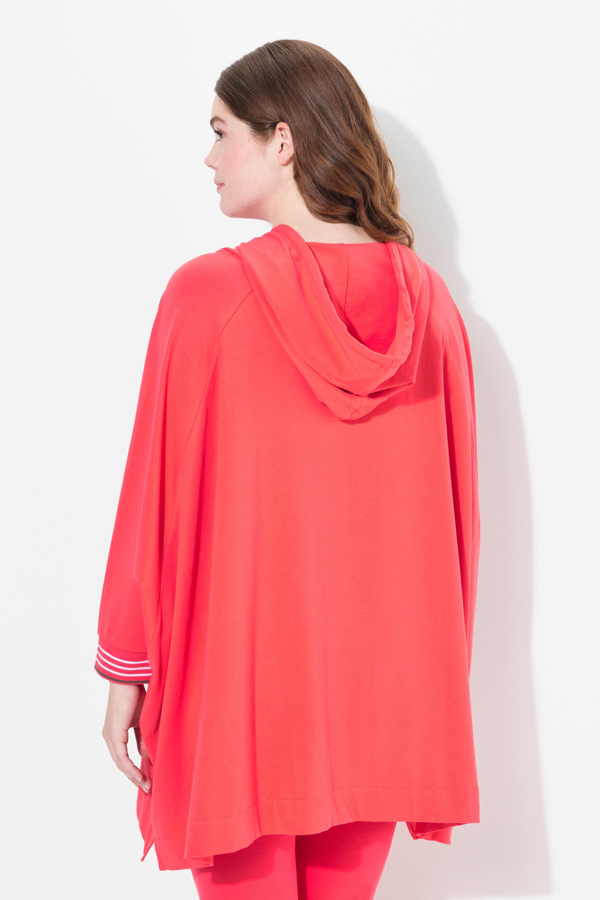 Ulla Popken Loungwear-Poncho, oversized, Kapuze, Langarm