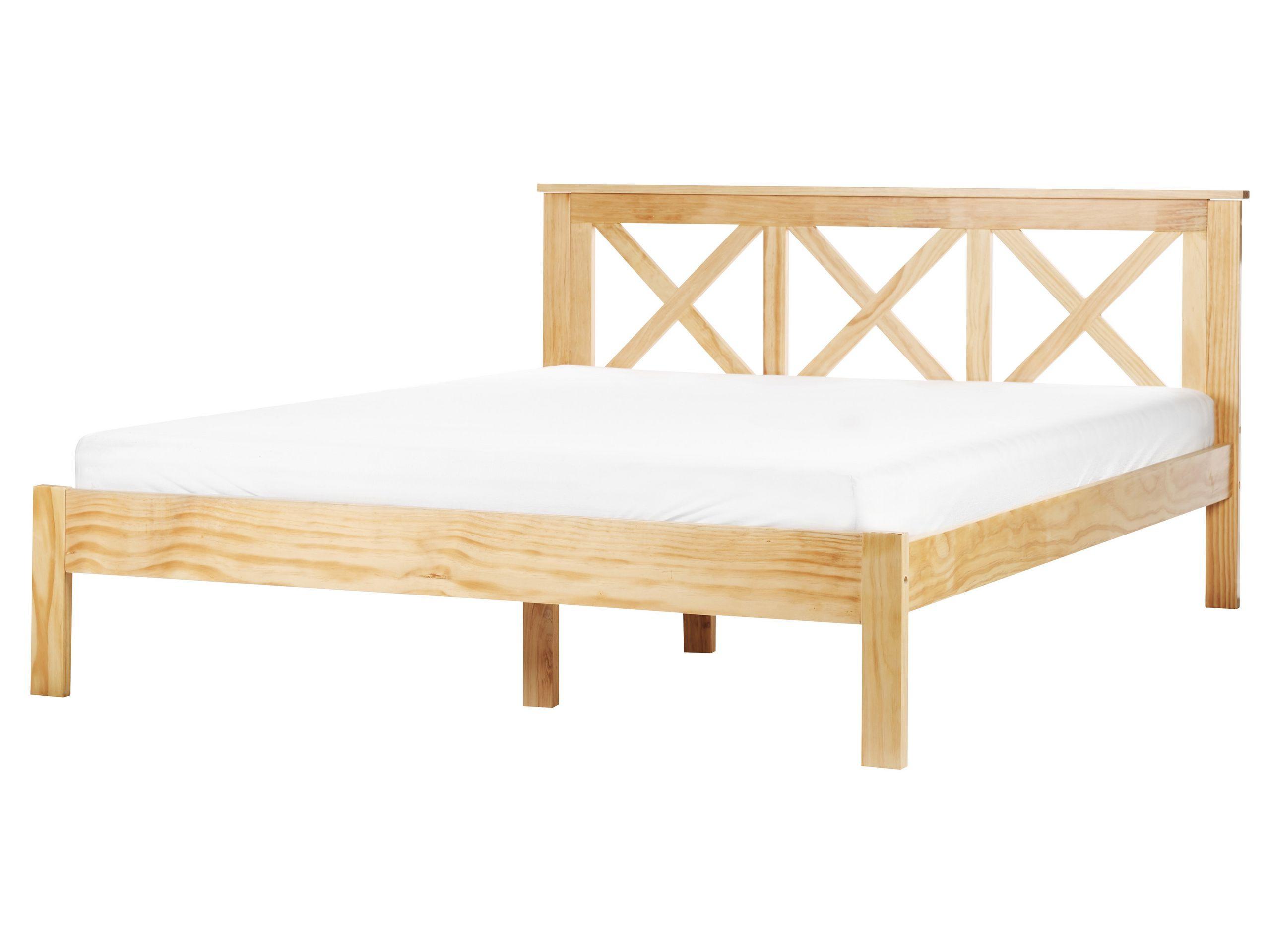 Beliani Bett mit Lattenrost aus Kiefernholz Klassisch TANNAY