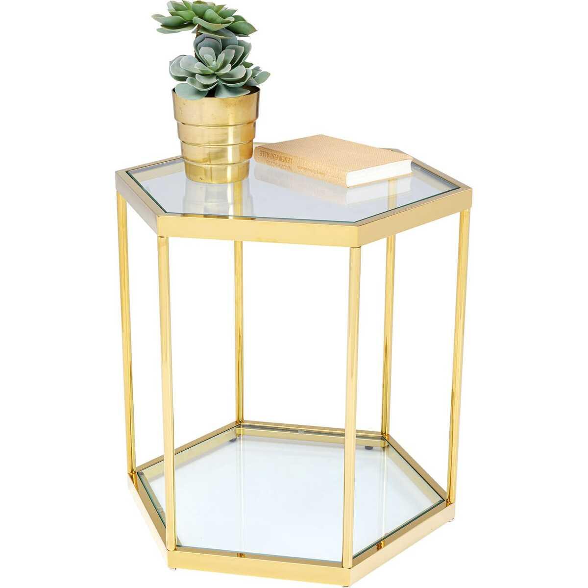 KARE Design Beistelltisch Comb Gold 55cm