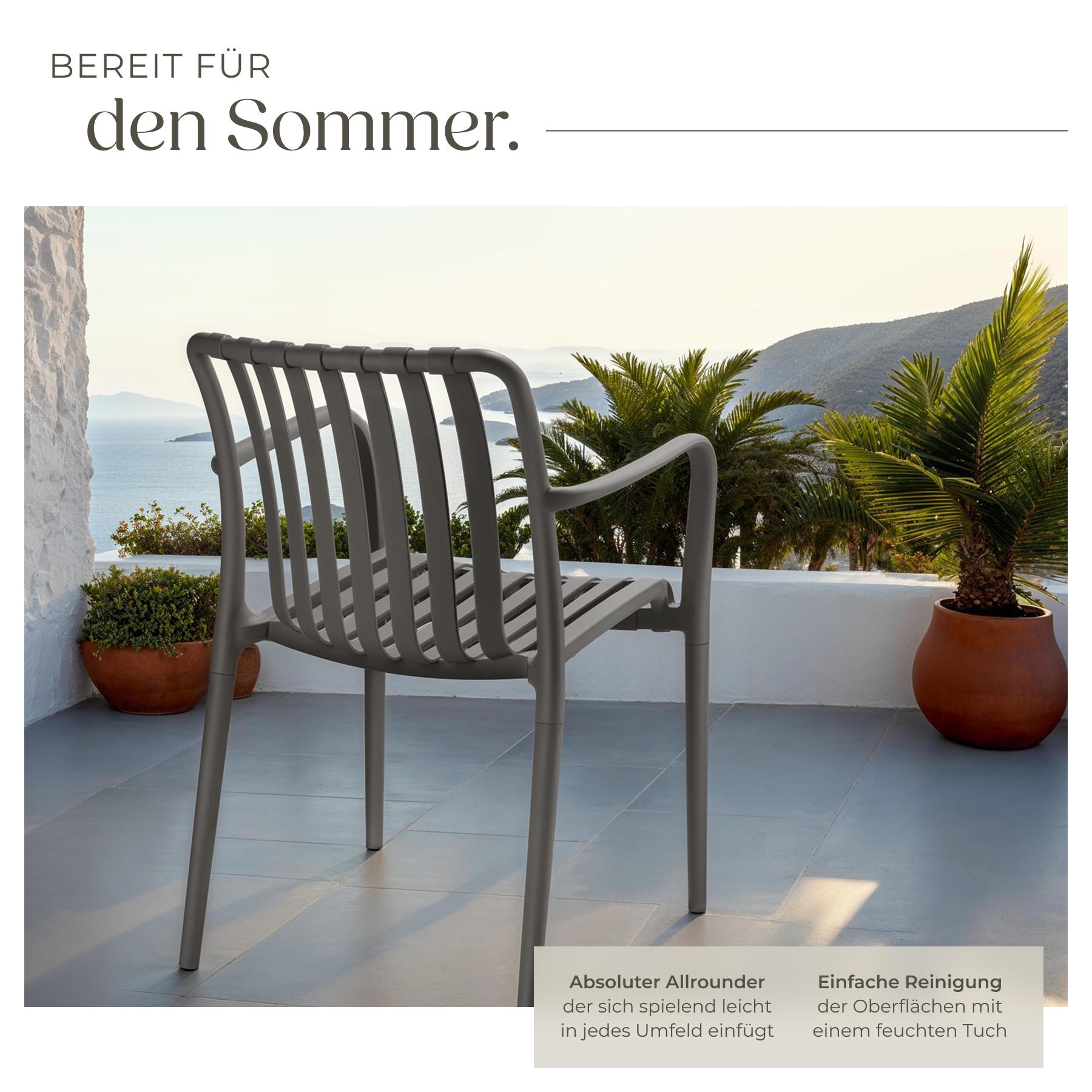 Tectake Gartenstühle wetterfest und UV-beständig platzsparend stapelbar