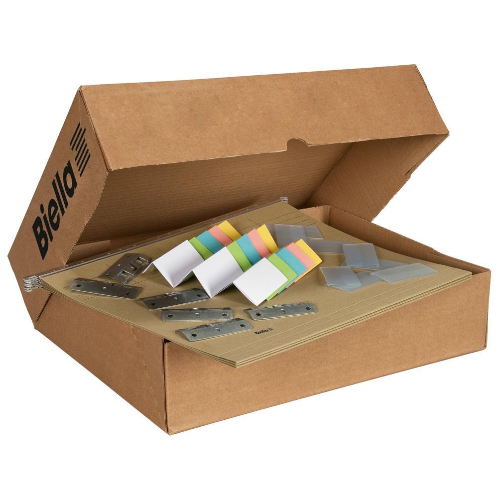 Biella Hängemappen Original, A4, 26 cm, Set zu 25 Stück, inklusive Zubehör