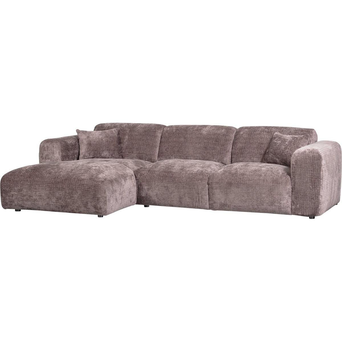 mutoni Ecksofa Cloud links gewebte Chenille tauperosa 280x165