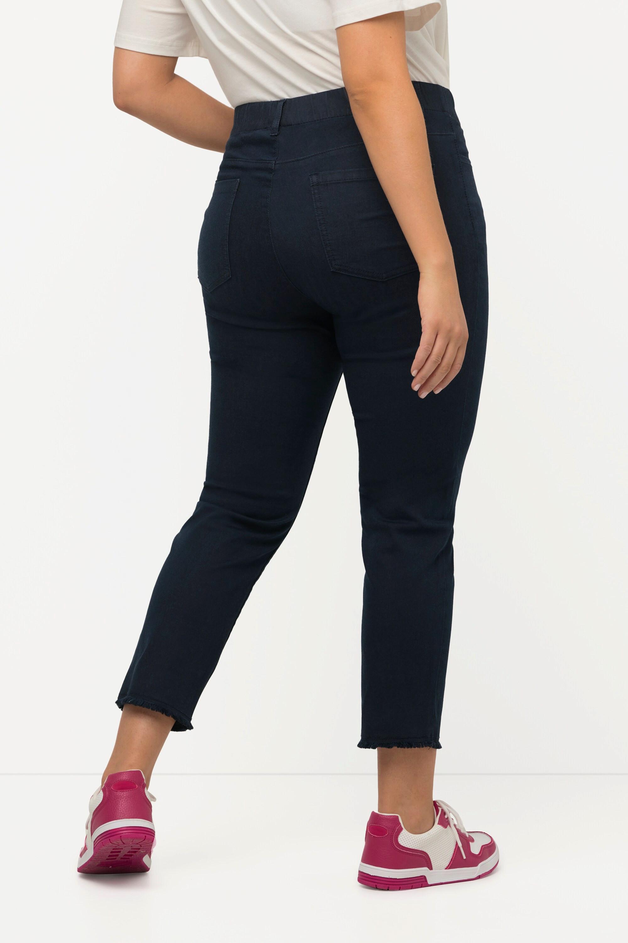 Ulla Popken Sienna 7/8 Hose schmaler Bein Fransensaum