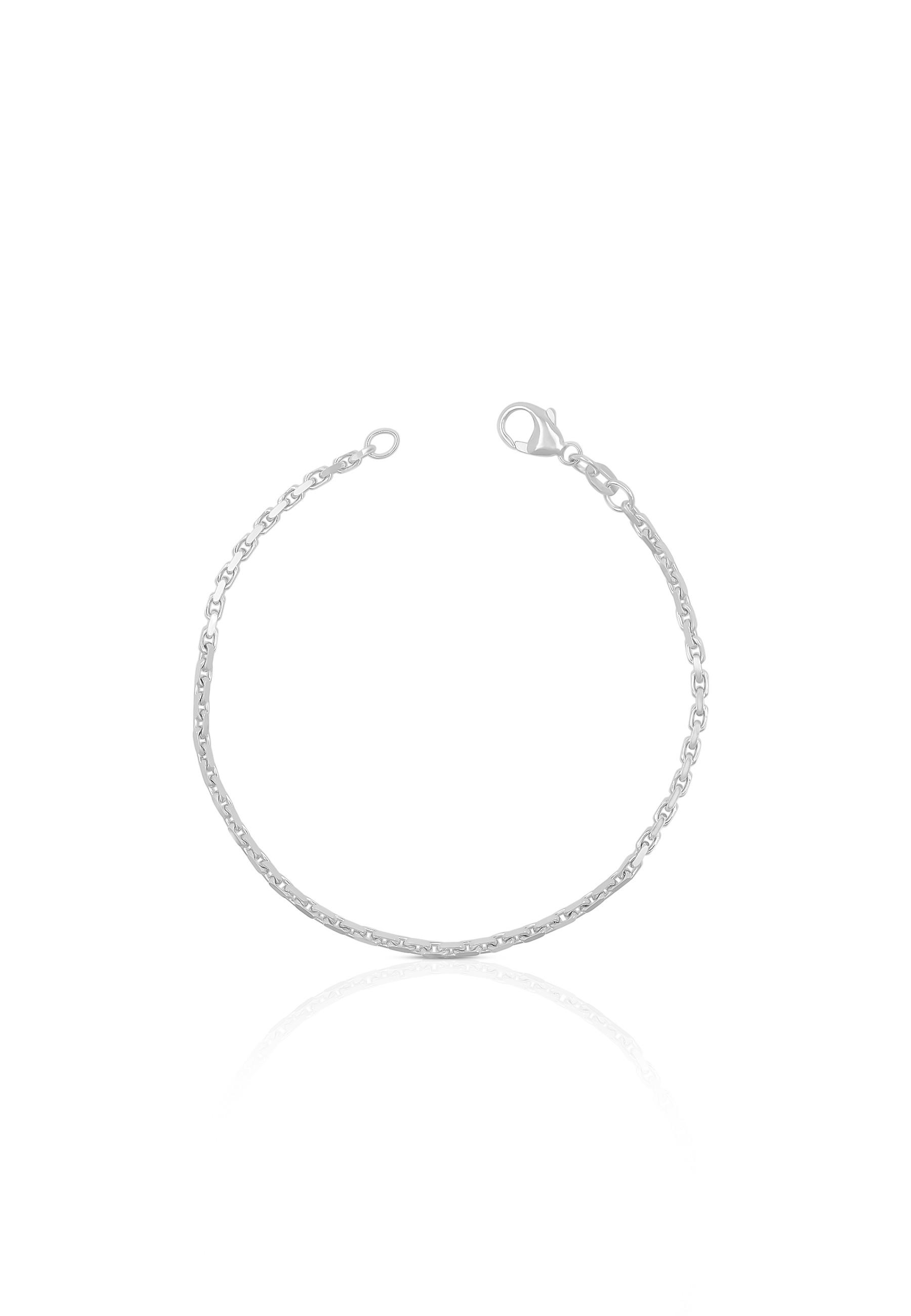 MUAU Schmuck Bracelet Anker Weissgold 750, 2mm, 19cm