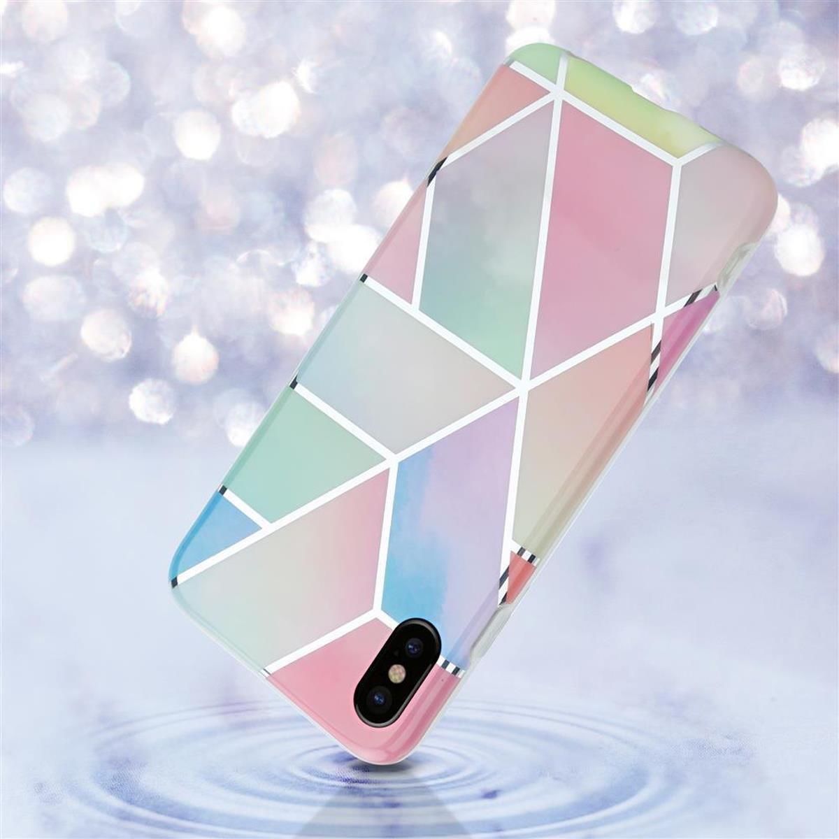 Cadorabo Hülle für Apple iPhone X XS aus TPU Silikon mit Muster Mosaik