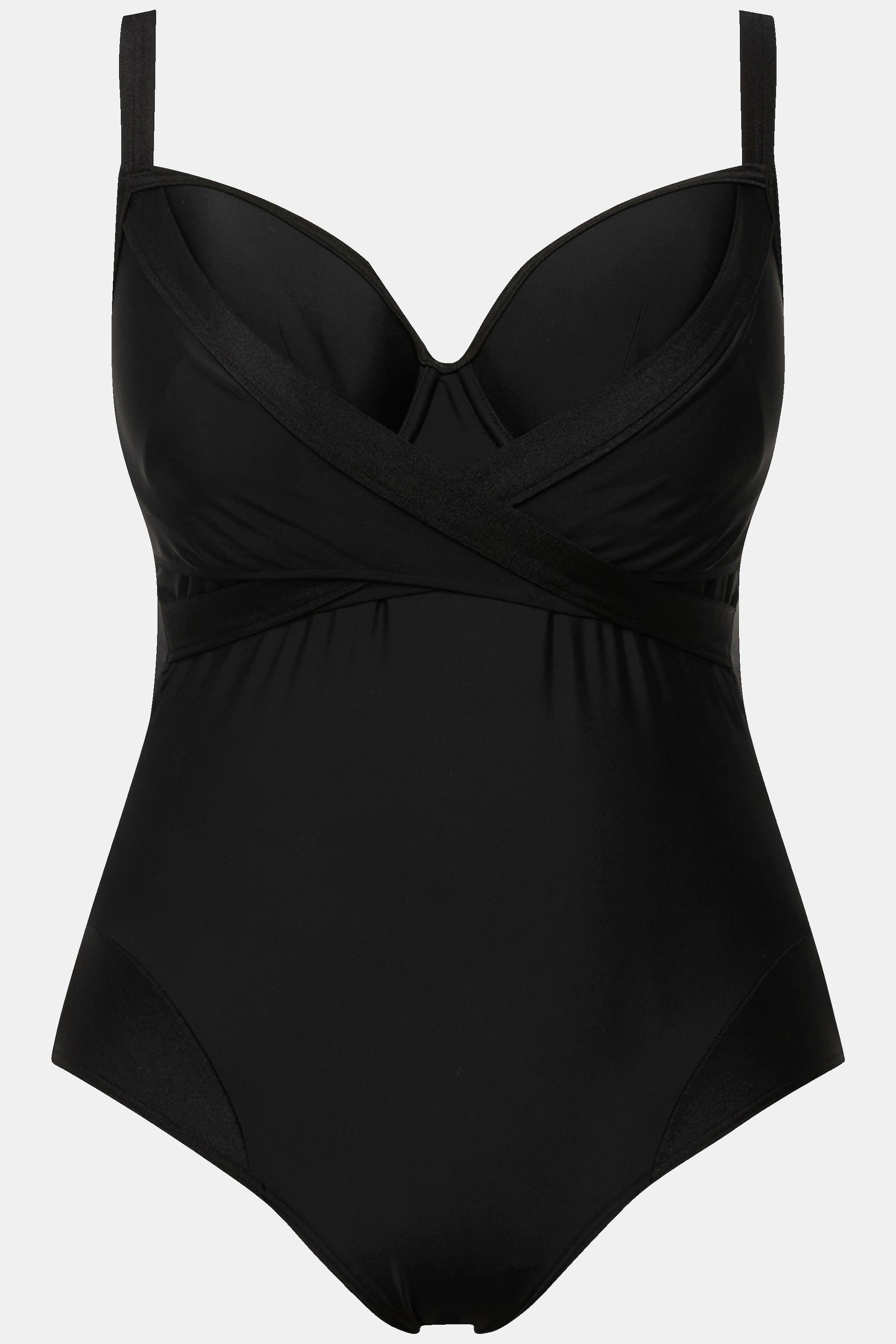 Ulla Popken Badeanzug, drapiert, Softcups, Bügel