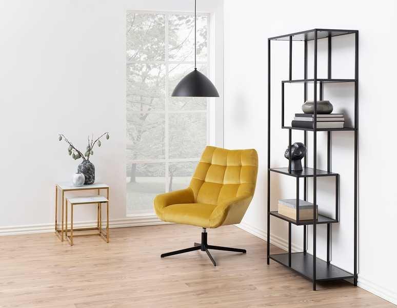 mutoni Bücherregal Multiple Bronx 4 Böden Melamin Esche Schwarz 77x35x185cm