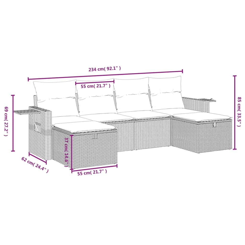 VidaXL Garten sofagarnitur poly-rattan