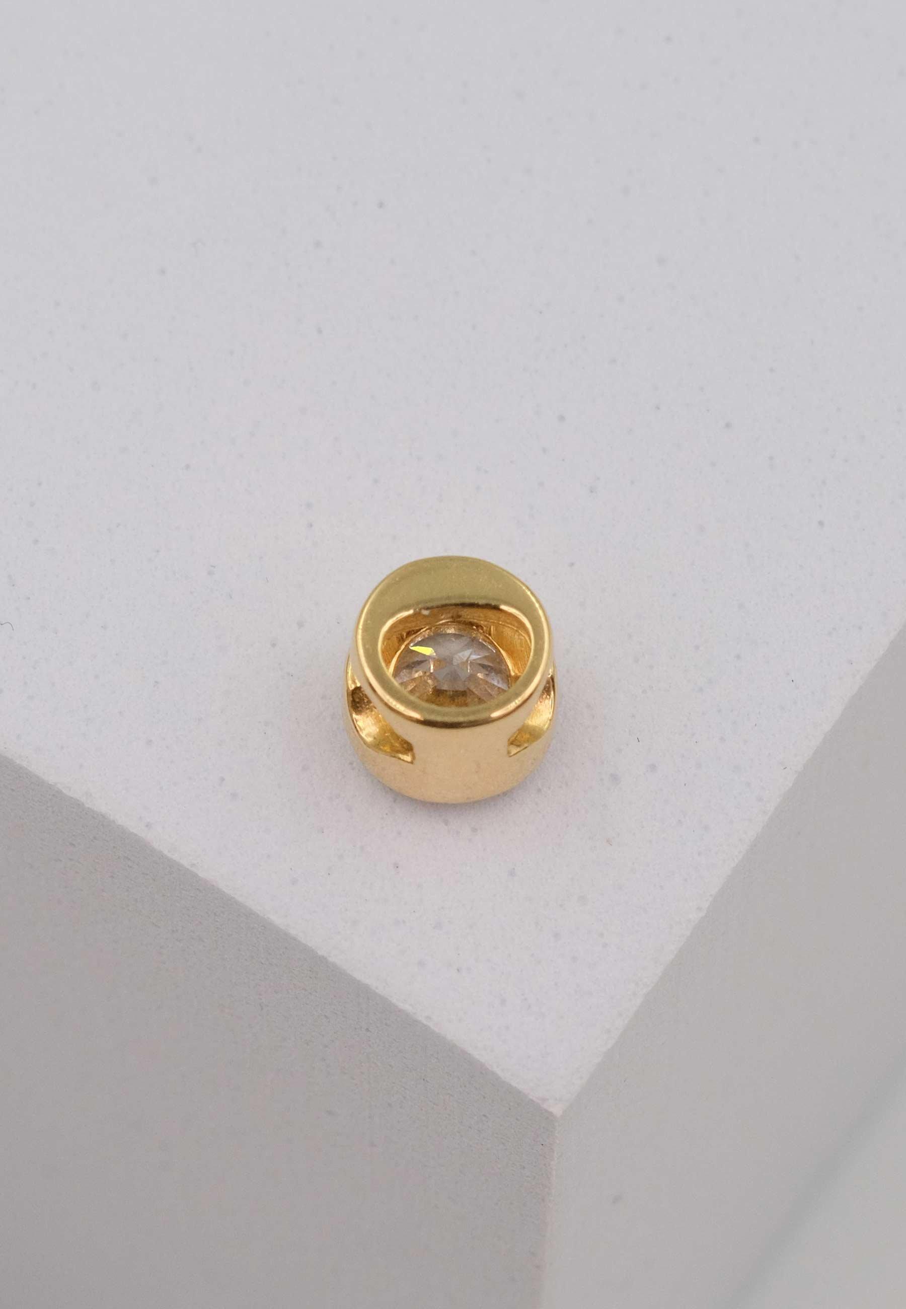 MUAU Schmuck Solitär Anhänger Zargenfassung Gelbgold 750 Diamant 0.50ct. 7x7mm
