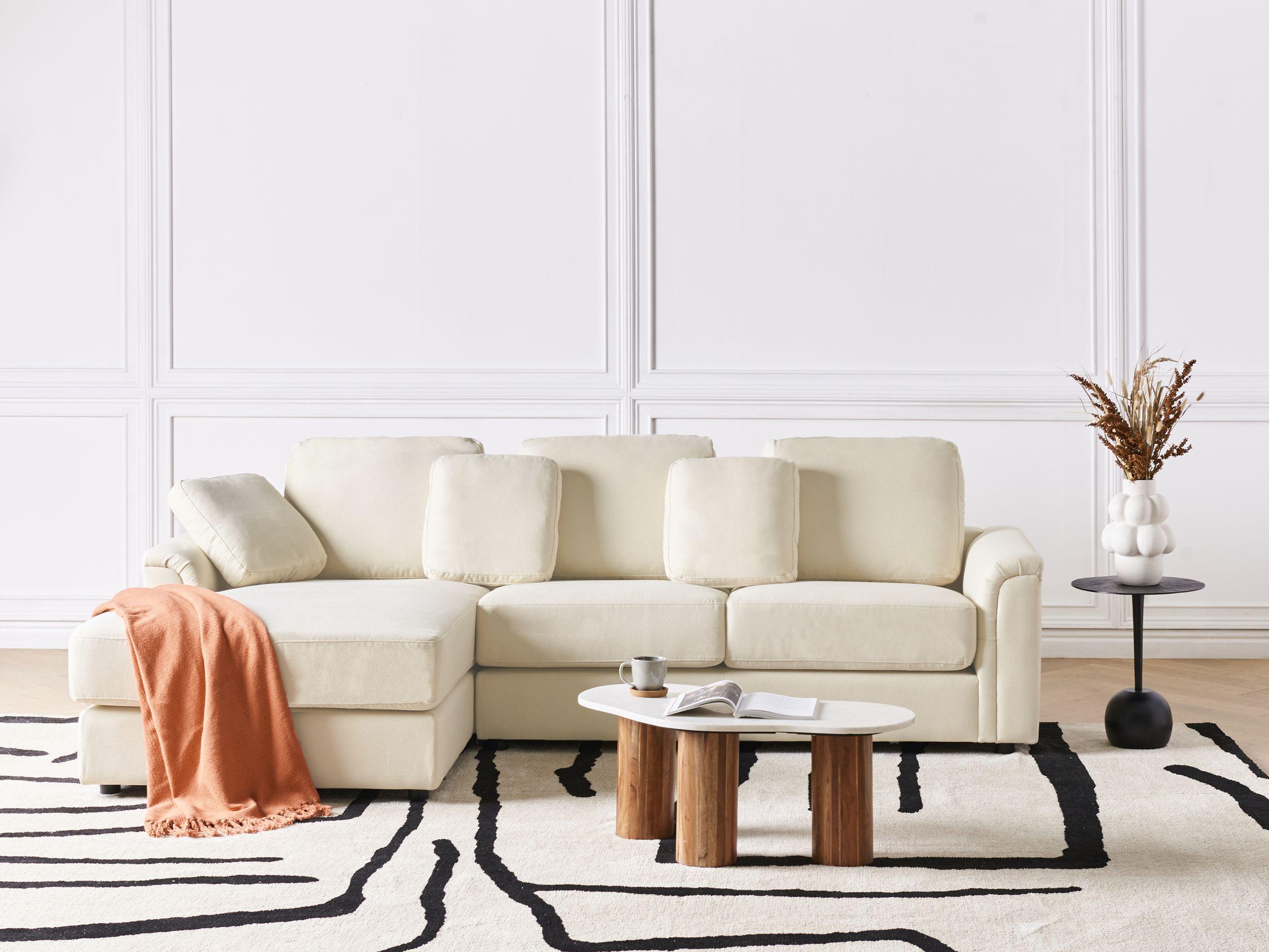 Beliani Rechtsseitiges Ecksofa aus Polyester Klassisch KOHLO