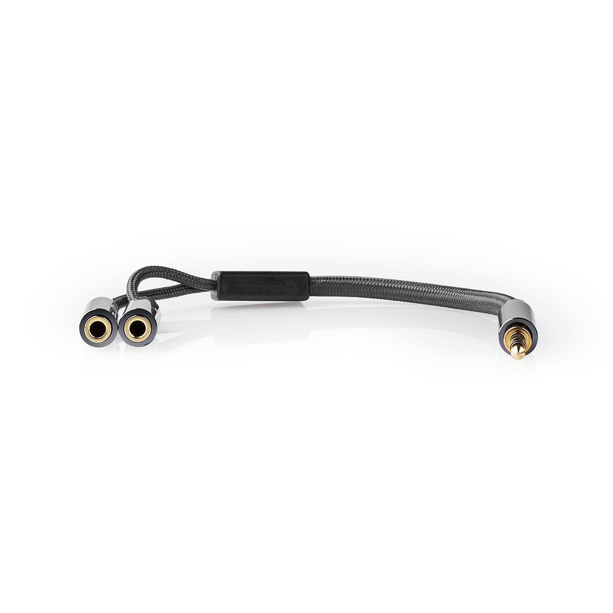 Nedis Stereo-Audiokabel | Stecker | Buchse | Vergoldet | Rund | Grau / Grau mit Metall | Pappschachtel mit abgedecktem Fenster