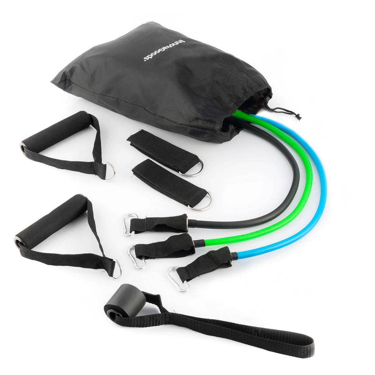 InnovaGoods Satz regulierbaren Stretchbändern mit Accessoires und Übungsleitfaden Tribainer InnovaGoods (3er Pack)