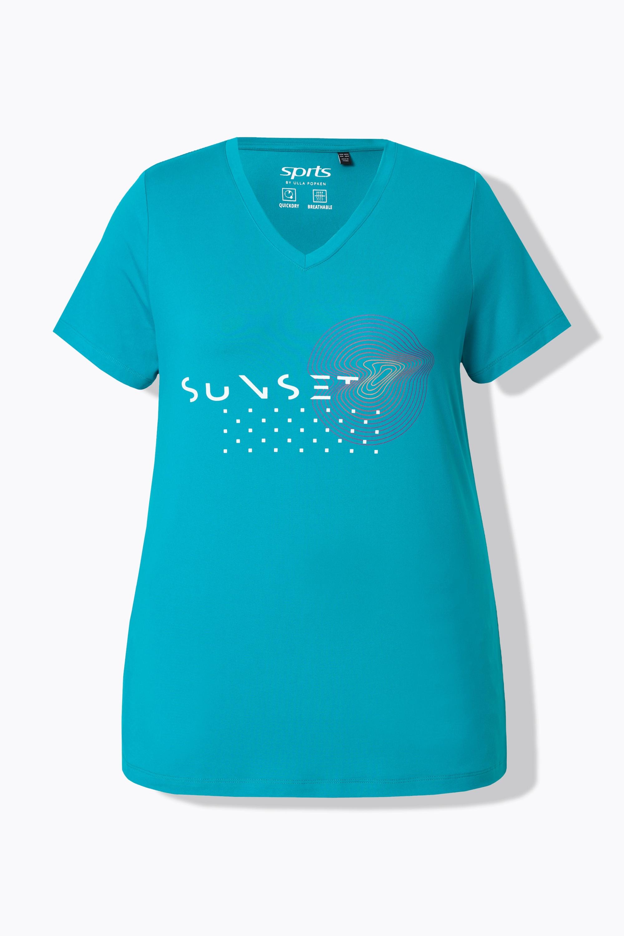 Ulla Popken Funktionsshirt schnelltrocknend V-Ausschnitt Halbarm