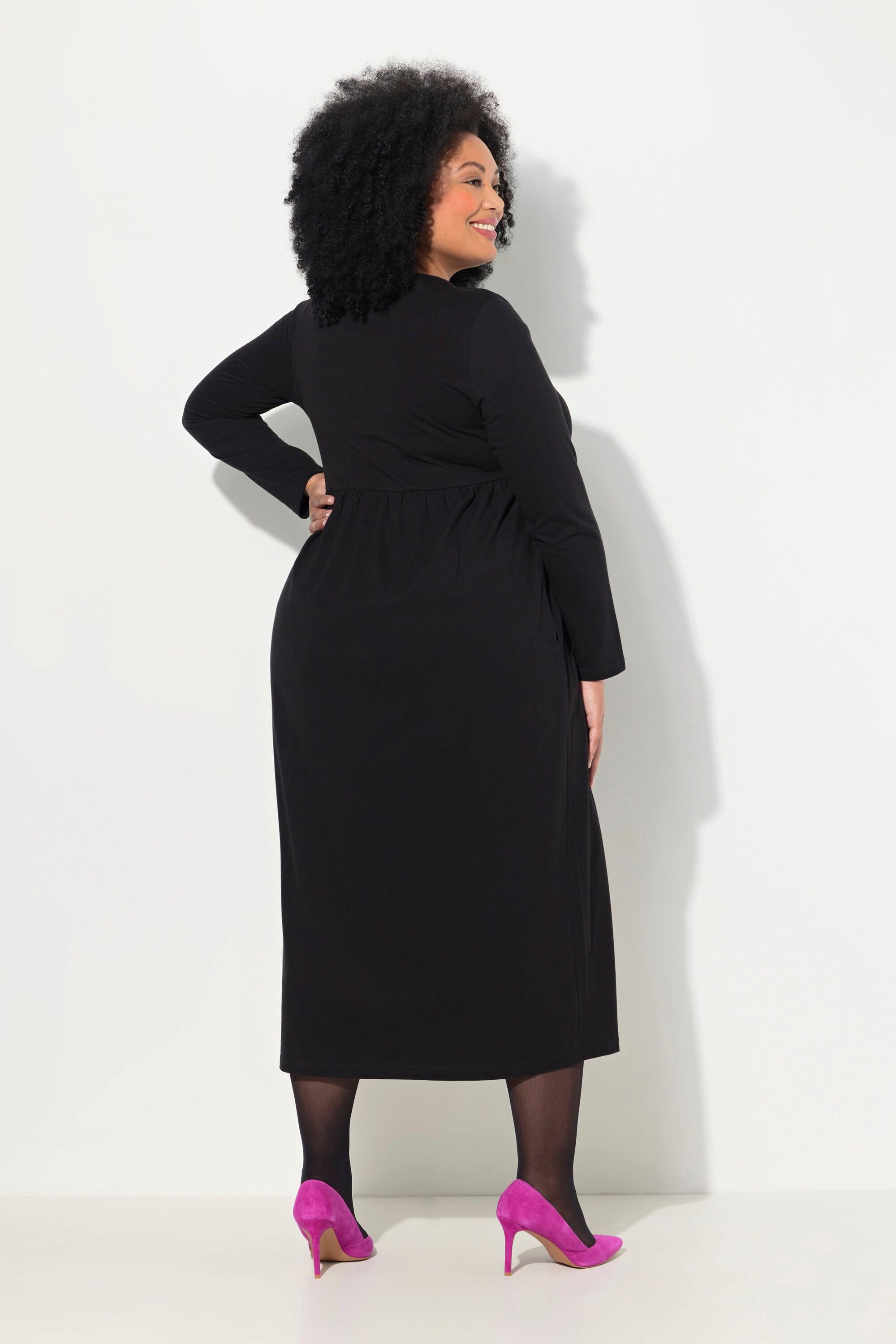 Ulla Popken A-Linie Jersey Tunika-Ausschnitt Langarm Kleid