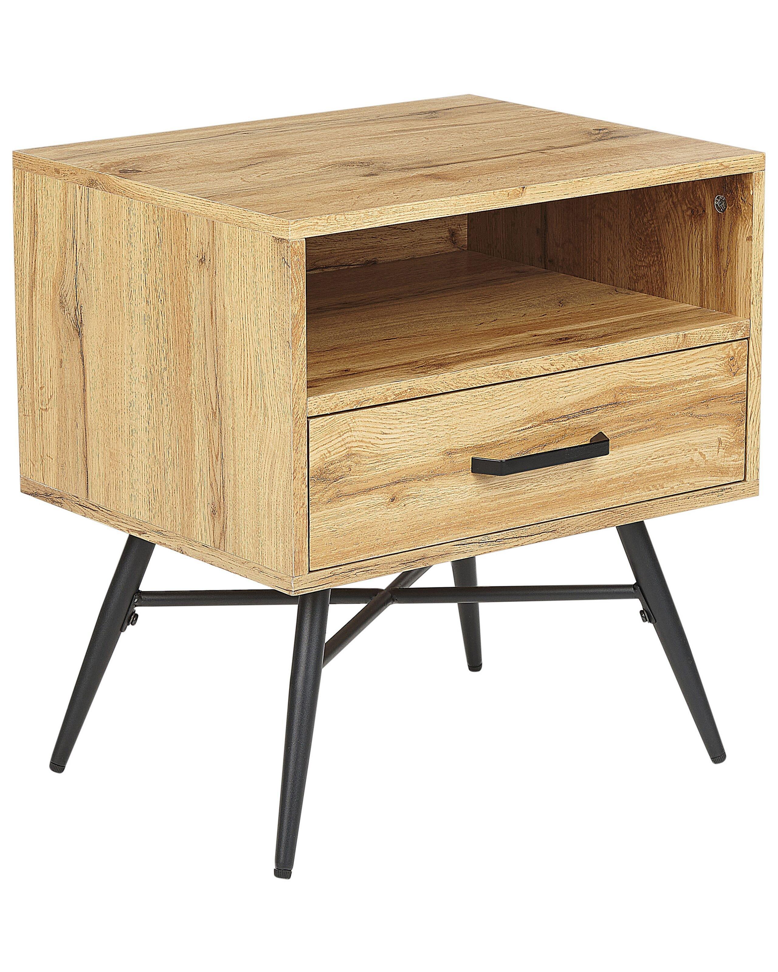 Beliani Nachttisch mit 1 Schublade aus MDF-Platte Modern LUBOCK