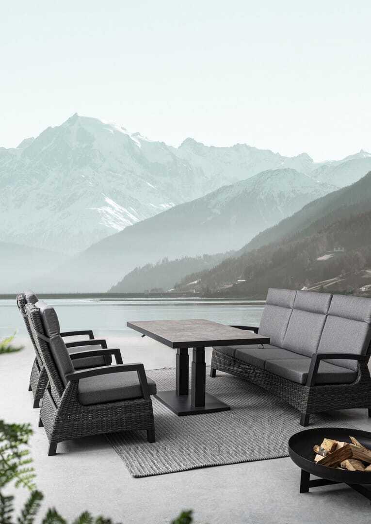 mutoni Garten Liegesofa Britton 3-Sitzer anthrazit