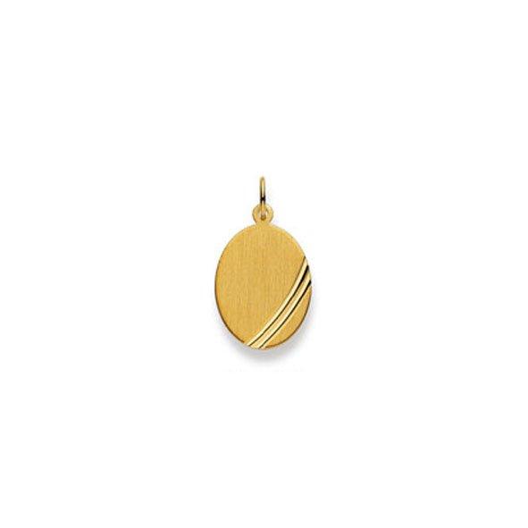MUAU Schmuck Anhänger Plakette Gelbgold 750, 23x13mm