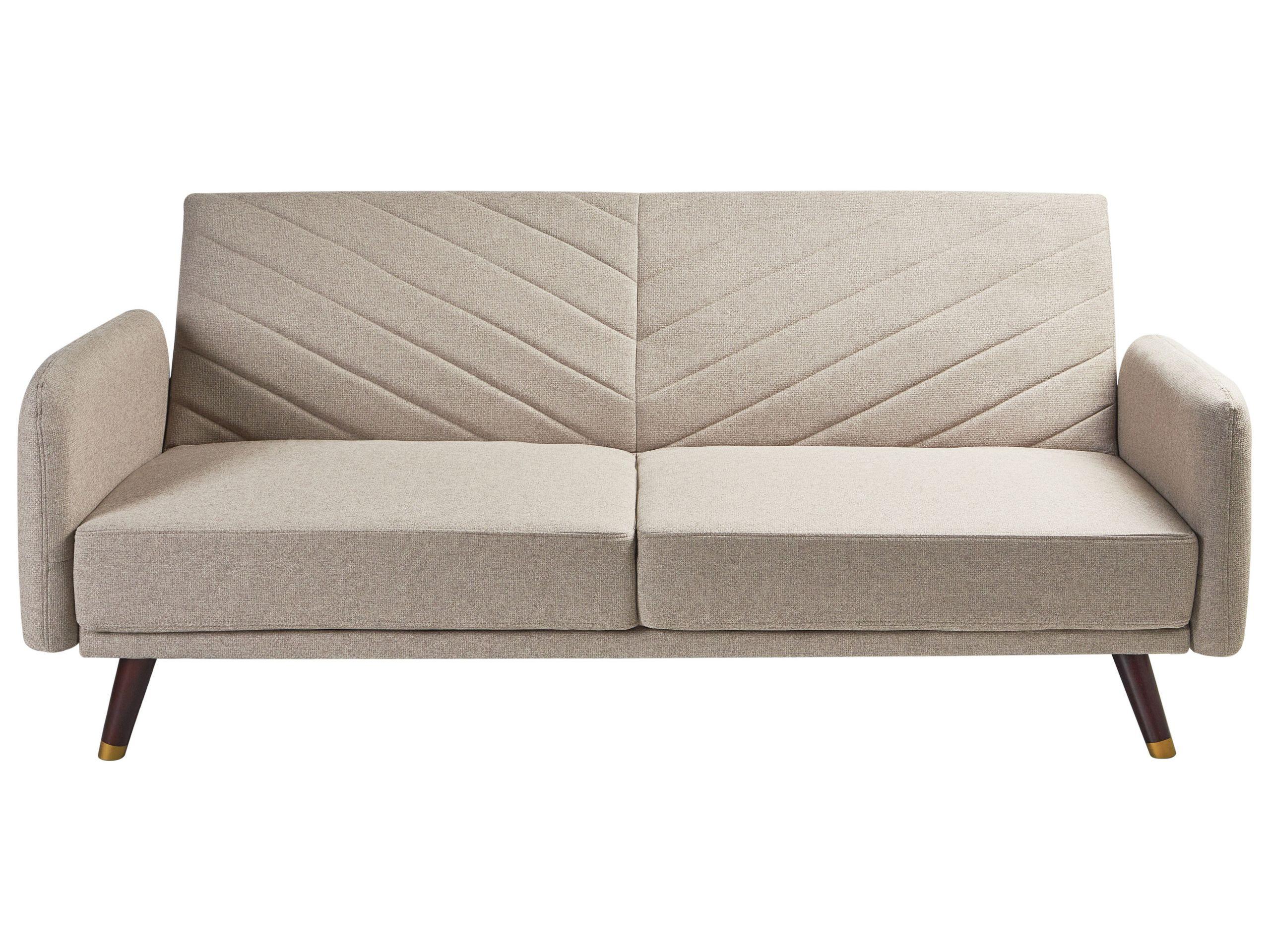 Beliani Schlafsofa aus Kunstleinen Retro SENJA