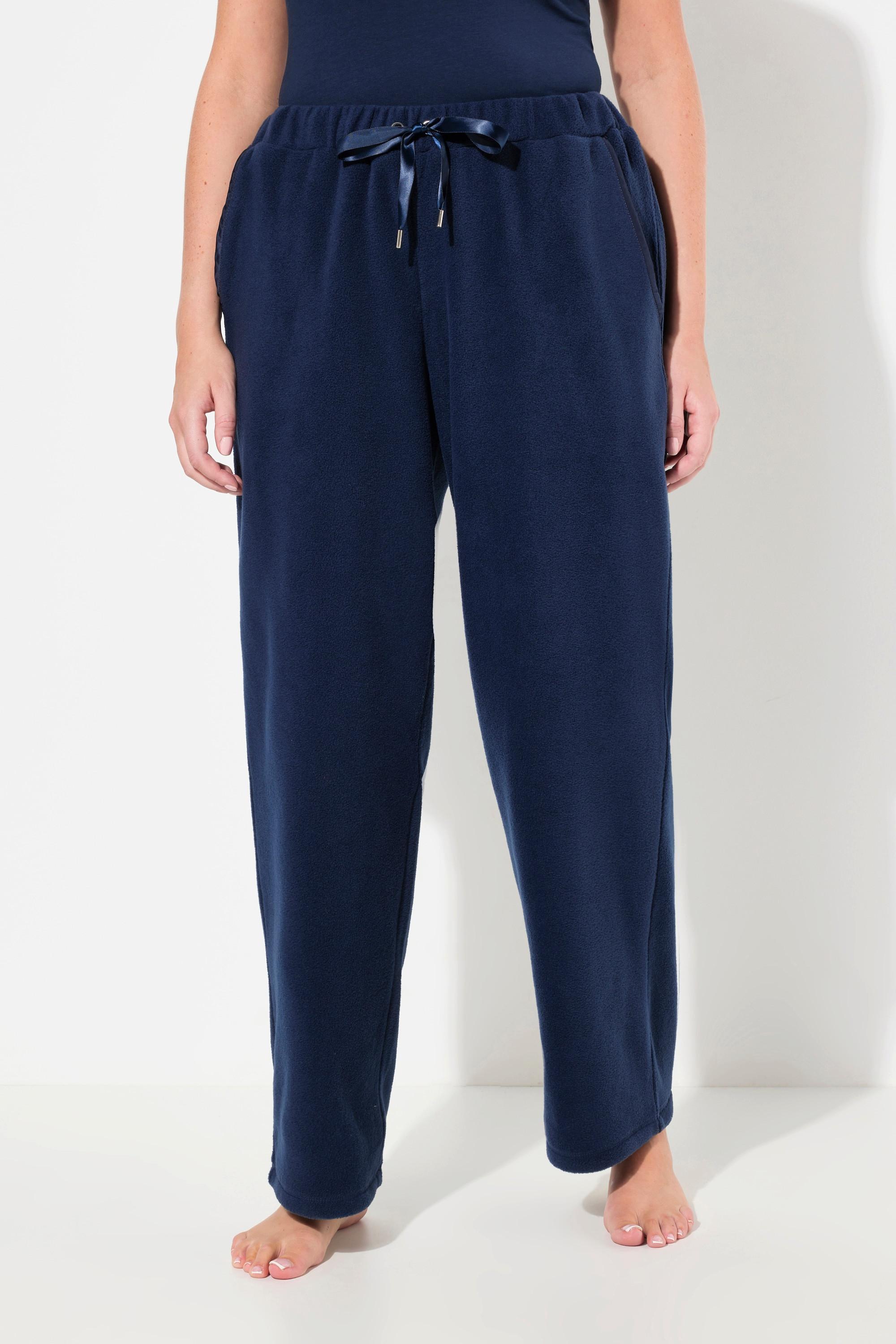 Ulla Popken Loungewear-Fleecehose Gerades Bein Elastikbund